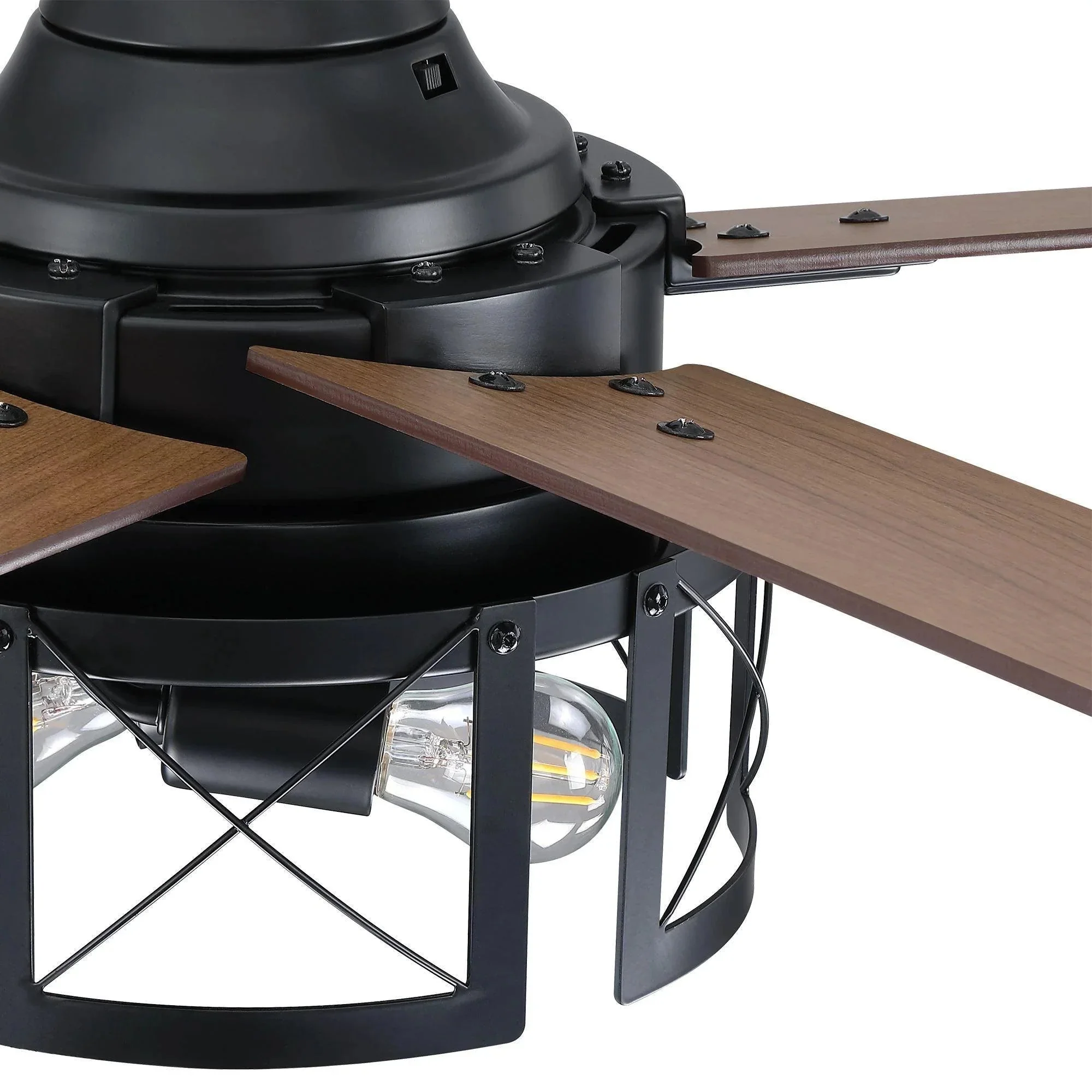 Parrot Uncle 52-Inch Kolkata Industrial Downrod Mount Reversible Ceiling Fan with Lighting and Remote Control (F6320110V) - Image 3