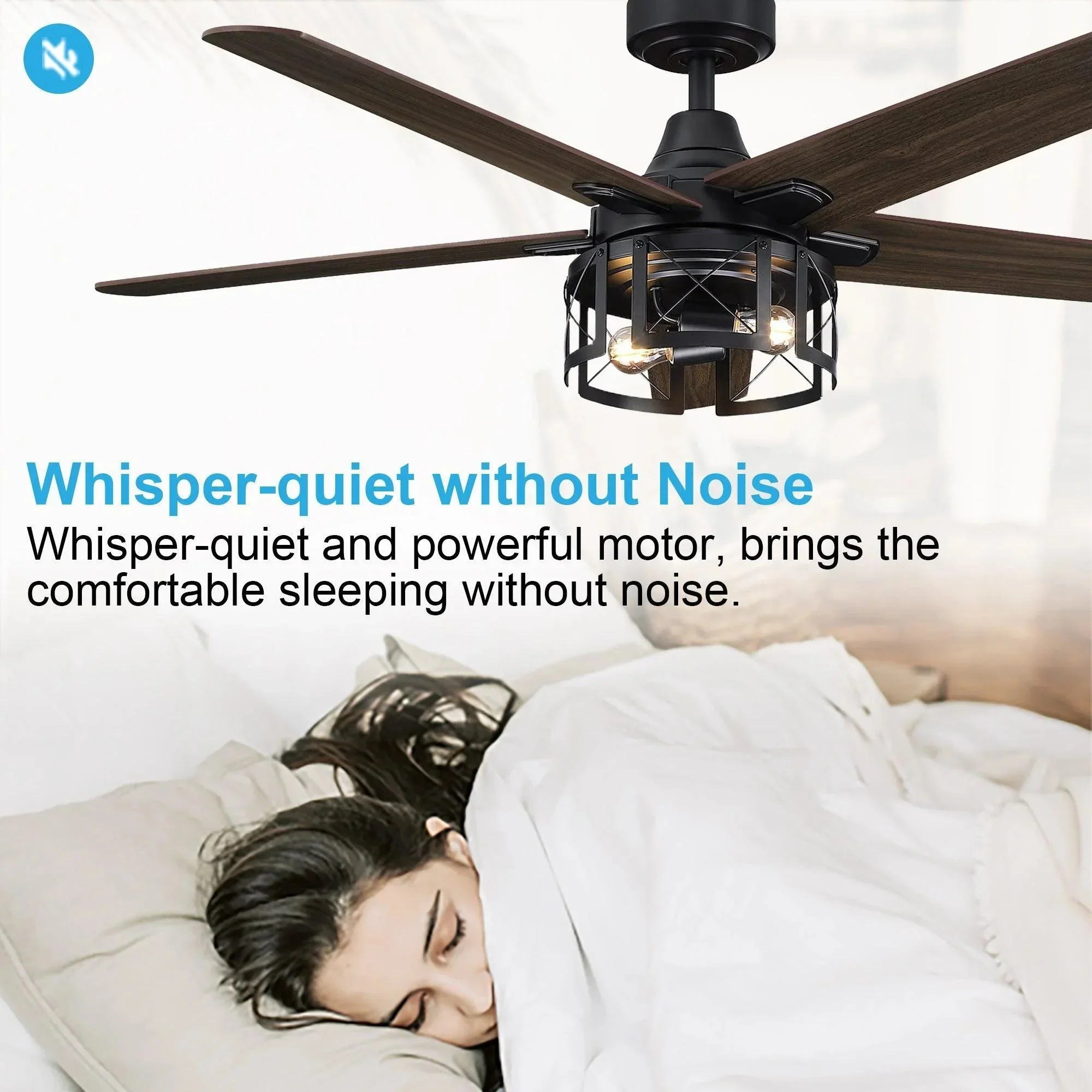Parrot Uncle 52-Inch Kolkata Industrial Downrod Mount Reversible Ceiling Fan with Lighting and Remote Control (F6320110V) - Image 8