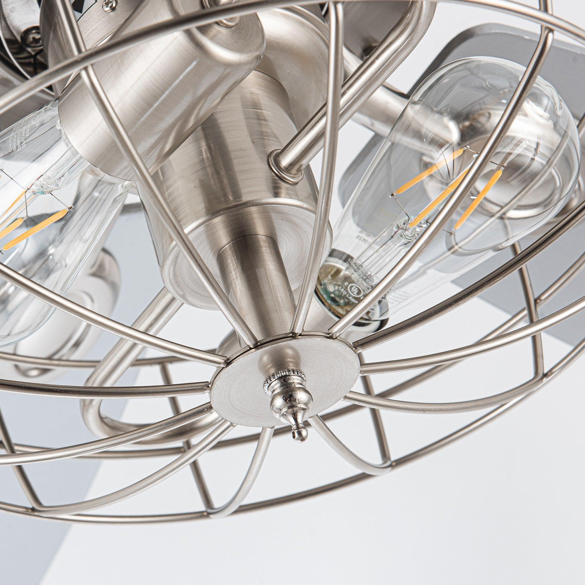 Parrot Uncle 52-Inch Kyla Industrial Brushed Nickel Reversible Caged Ceiling Fan with Lighting (F6236Q110V) - Image 17