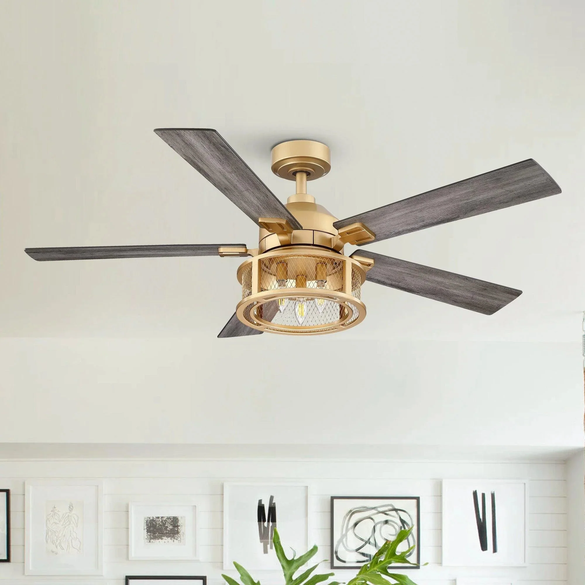 Parrot Uncle 52-Inch Lucknow Industrial Black Reversible Ceiling Fan with Lighting and Remote Control - Image 18
