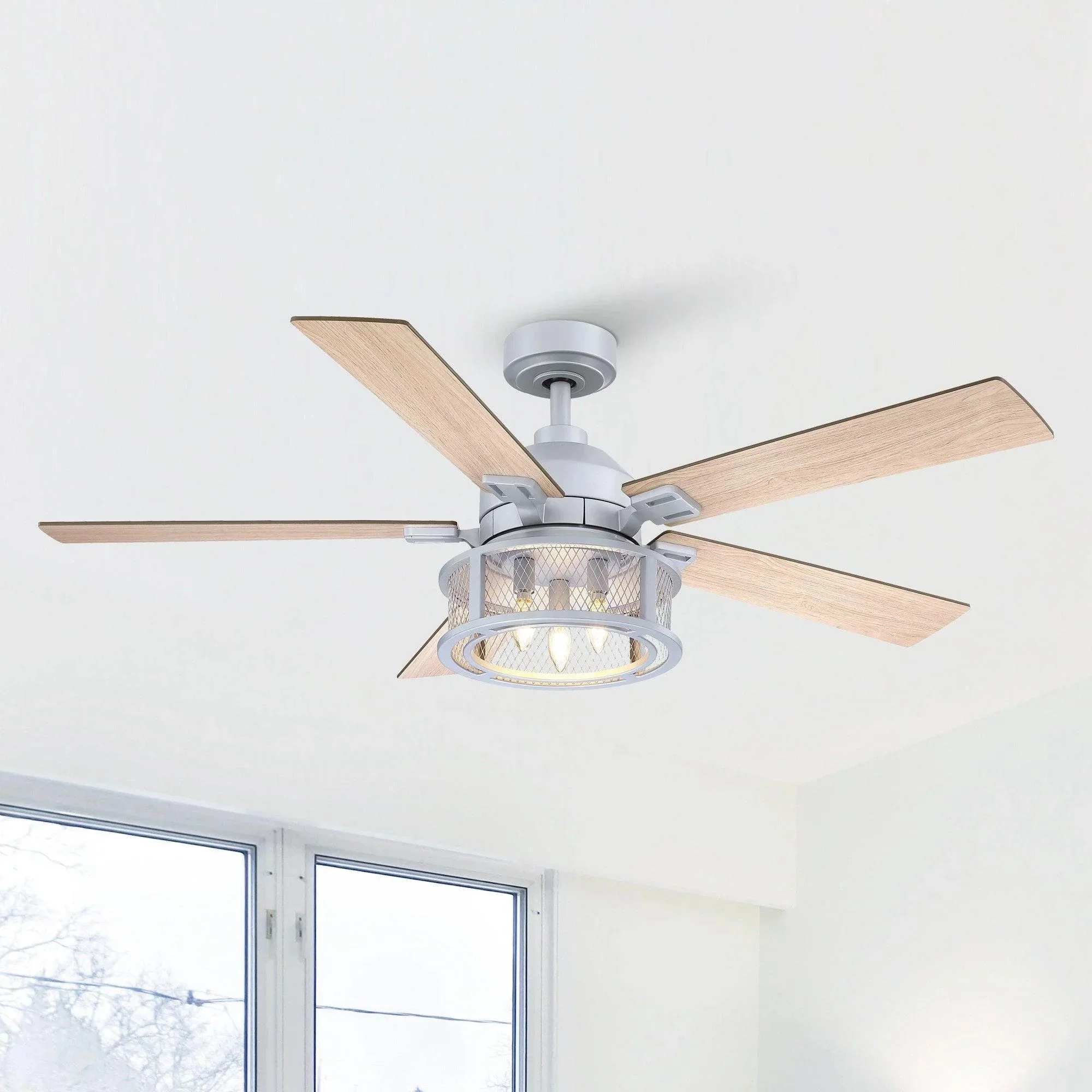 Parrot Uncle 52-Inch Lucknow Industrial Black Reversible Ceiling Fan with Lighting and Remote Control - Image 23
