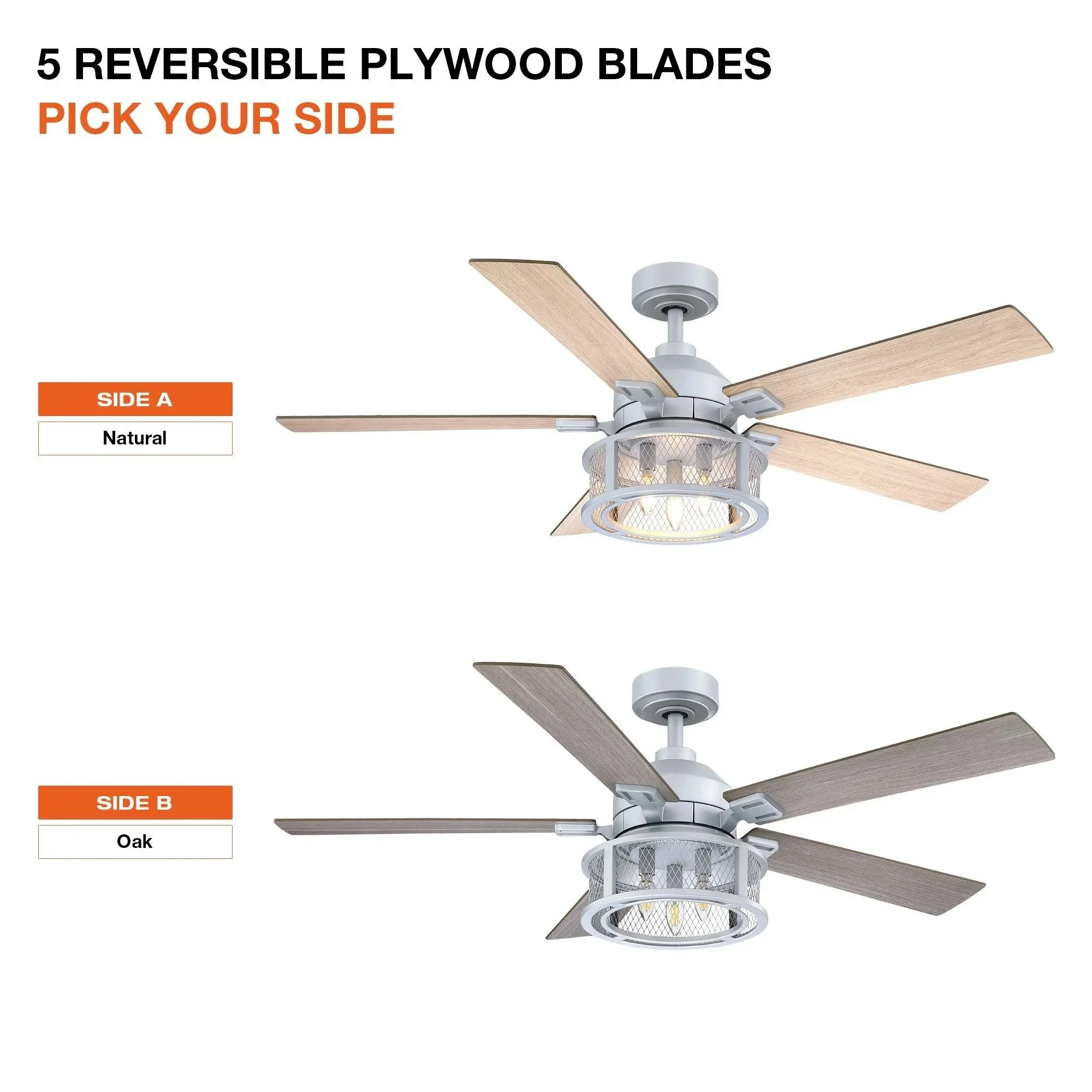 Parrot Uncle 52-Inch Lucknow Industrial Black Reversible Ceiling Fan with Lighting and Remote Control - Image 26