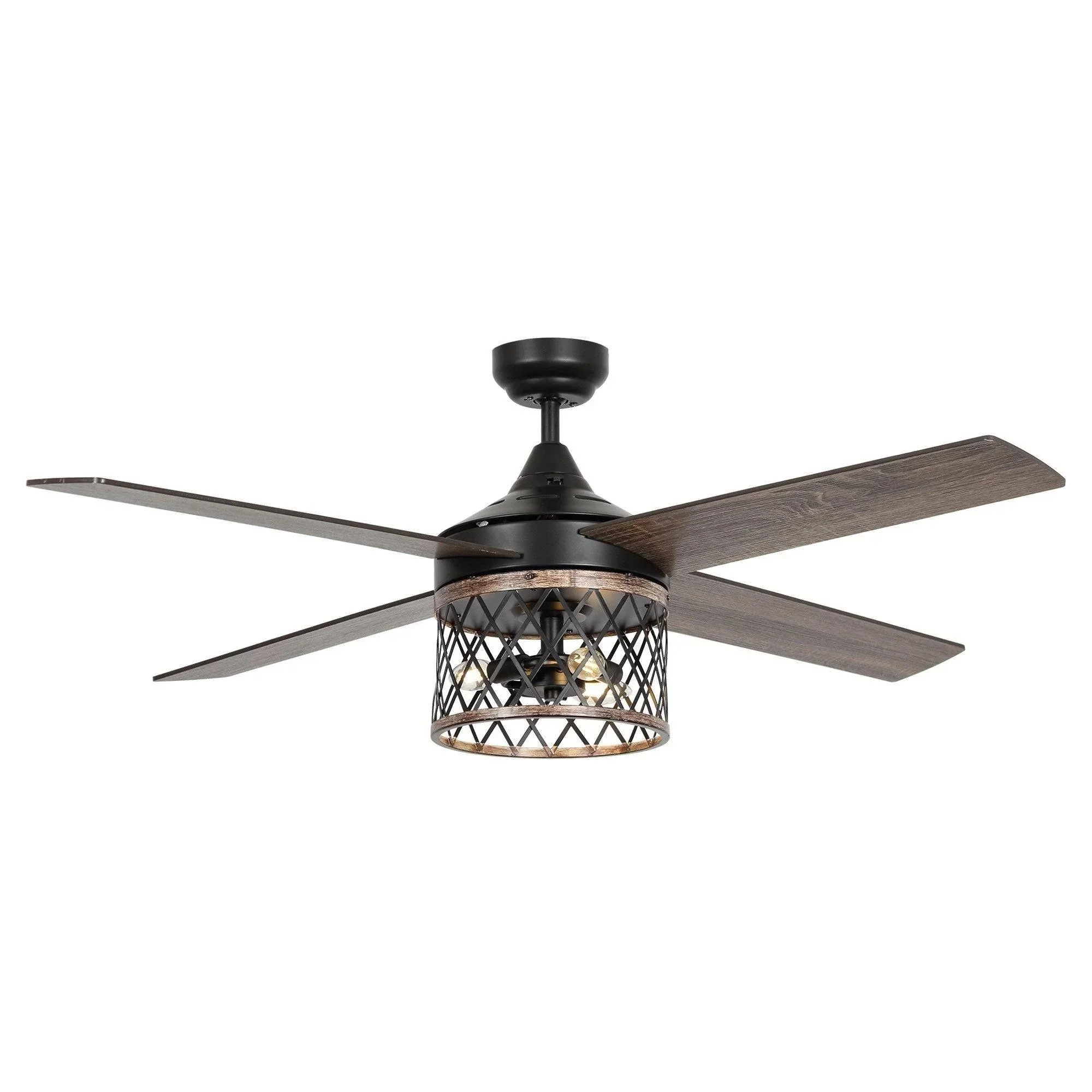Parrot Uncle 52-Inch Mirelle Farmhouse Downrod Mount Reversible Ceiling Fan with Lighting and Remote Control (F6288110V) - Image 13