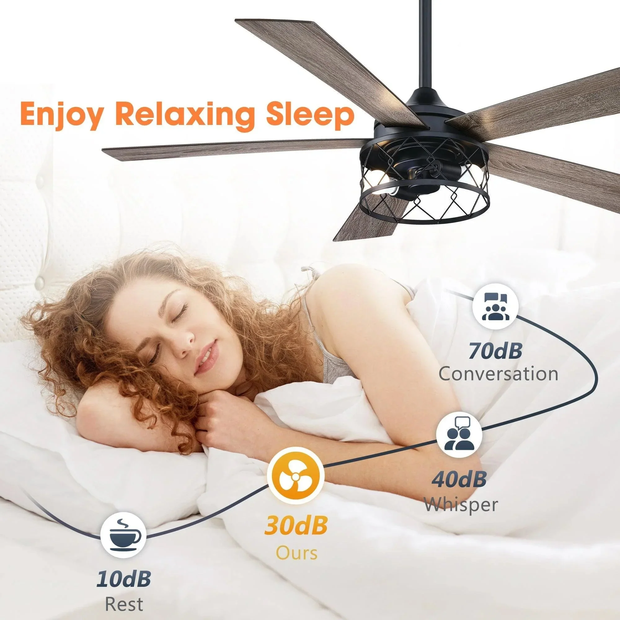 Parrot Uncle 52-Inch Mirelle Farmhouse Downrod Mount Reversible Ceiling Fan with Lighting and Remote Control (F6288110V) - Image 9