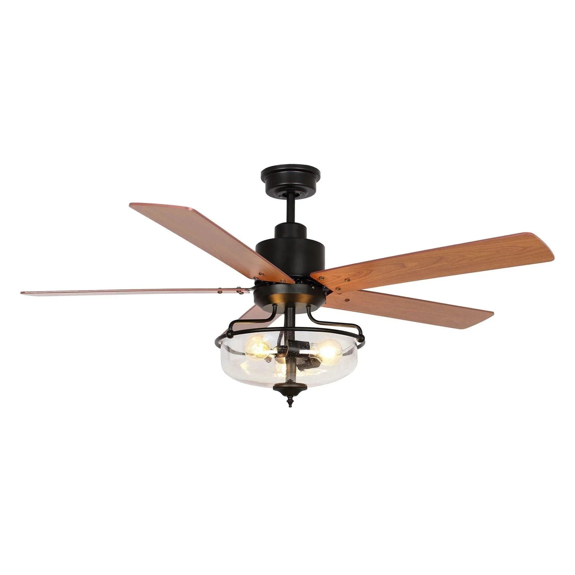 Parrot Uncle 52-Inch Mumbai Industrial Downrod Mount Reversible Ceiling Fan with Lighting and Remote Control (F6286Q110V) - Image 13