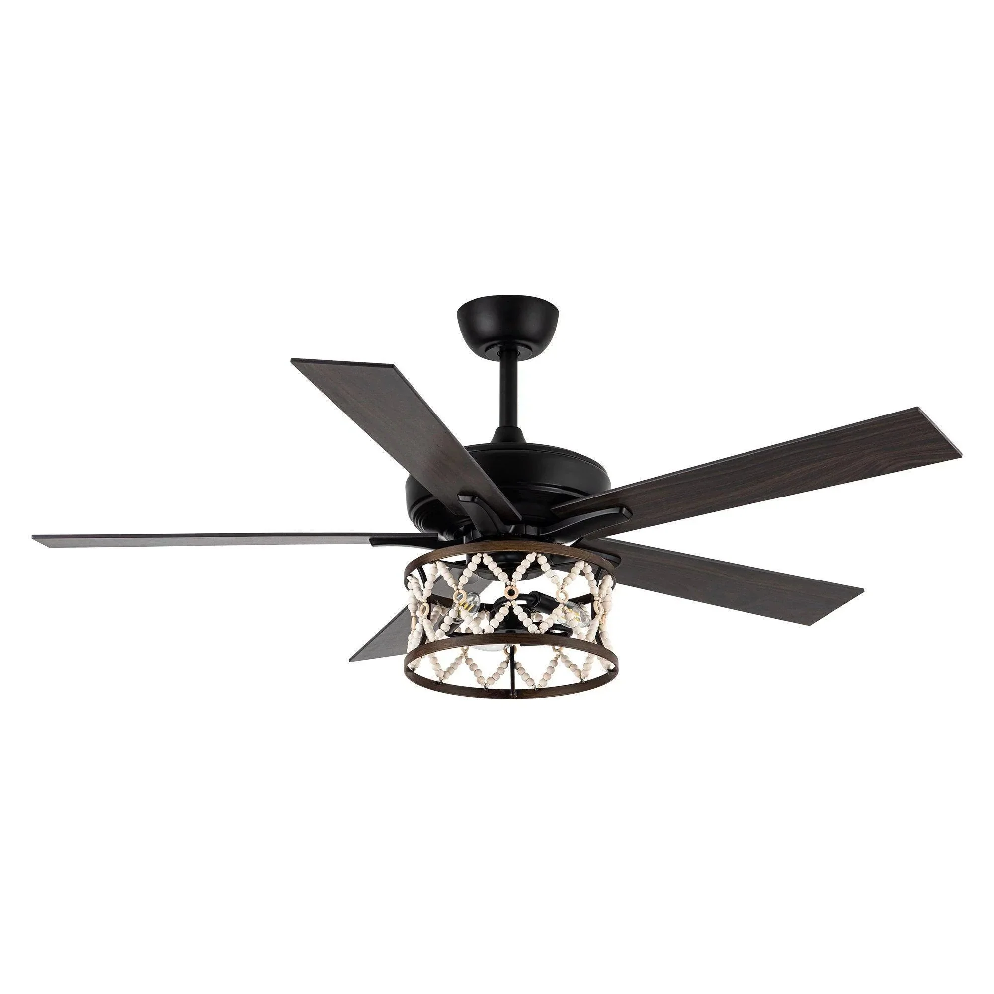 Parrot Uncle 52-Inch New Delhi Industrial Downrod Mount Reversible Ceiling Fan with Lighting and Remote Control (F6354110V) - Image 10