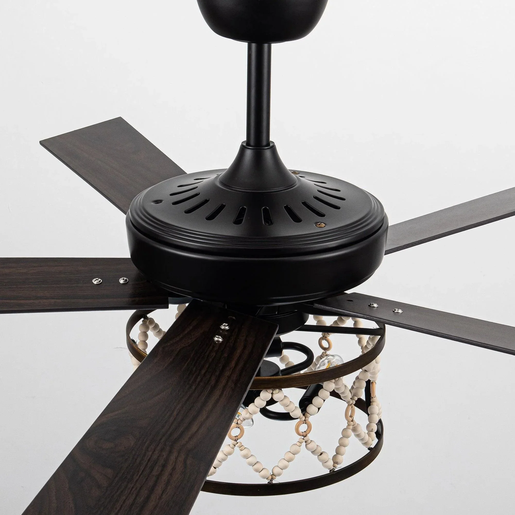 Parrot Uncle 52-Inch New Delhi Industrial Downrod Mount Reversible Ceiling Fan with Lighting and Remote Control (F6354110V) - Image 18