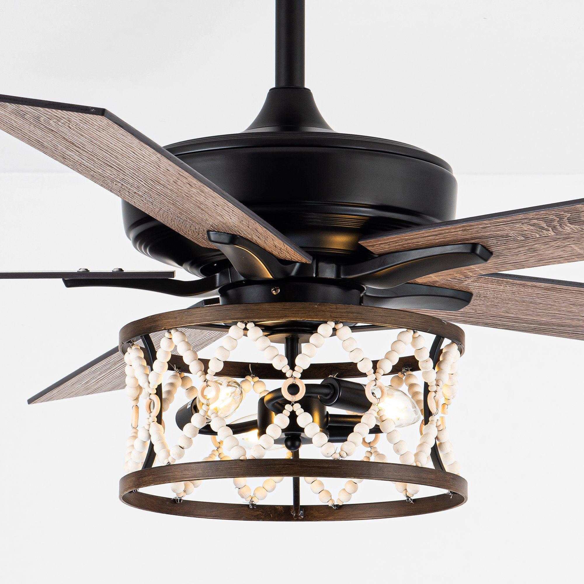 Parrot Uncle 52-Inch New Delhi Industrial Downrod Mount Reversible Ceiling Fan with Lighting and Remote Control (F6354110V) - Image 21