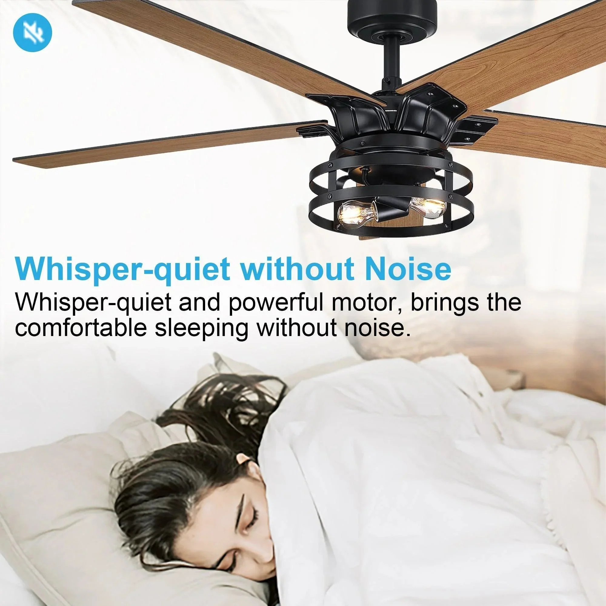 Parrot Uncle 52-Inch Prayag Industrial Downrod Mount Reversible Ceiling Fan with Lighting and Remote Control - Image 11