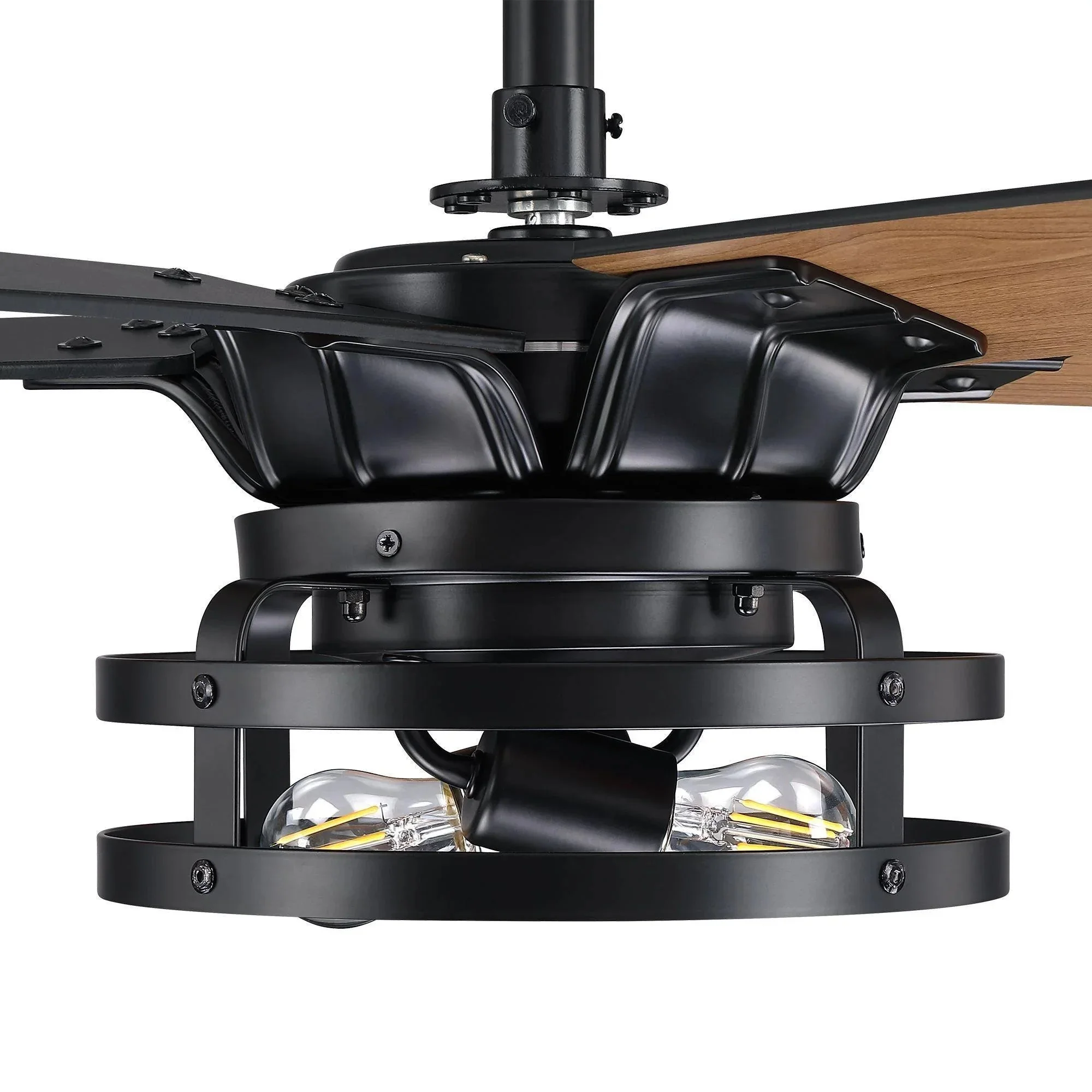 Parrot Uncle 52-Inch Prayag Industrial Downrod Mount Reversible Ceiling Fan with Lighting and Remote Control - Image 12
