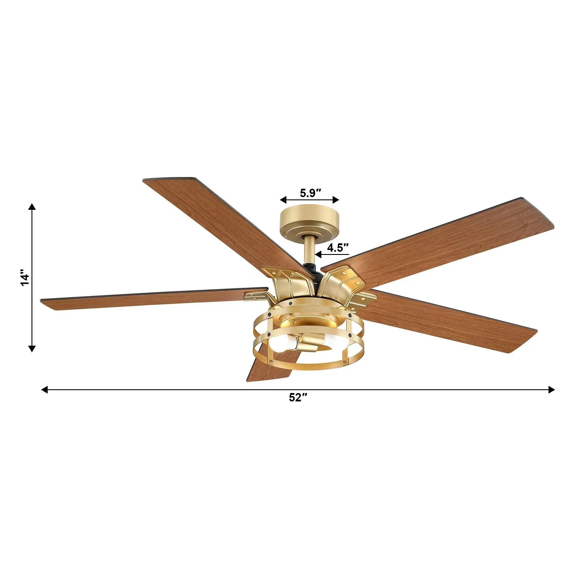 Parrot Uncle 52-Inch Prayag Industrial Downrod Mount Reversible Ceiling Fan with Lighting and Remote Control - Image 24