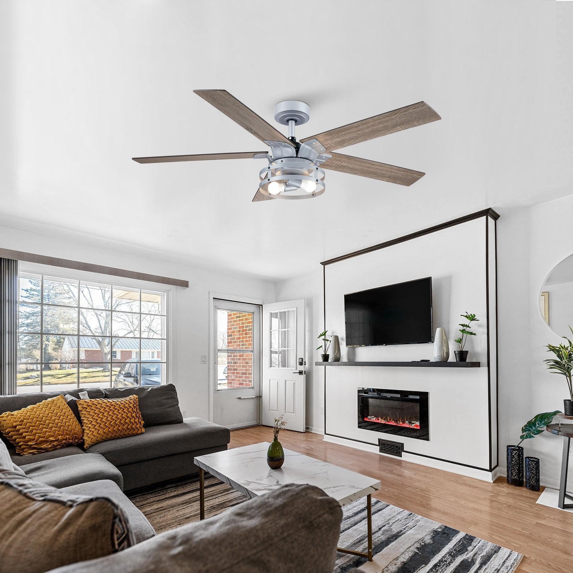 Parrot Uncle 52-Inch Prayag Industrial Downrod Mount Reversible Ceiling Fan with Lighting and Remote Control - Image 27