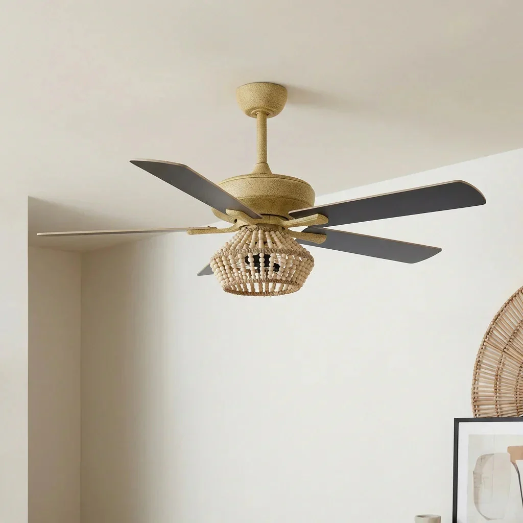 Parrot Uncle 52-Inch Pune Farmhouse Downrod Mount Reversible Ceiling Fan with Lighting and Remote Control (F6350Q110V) - Image 3