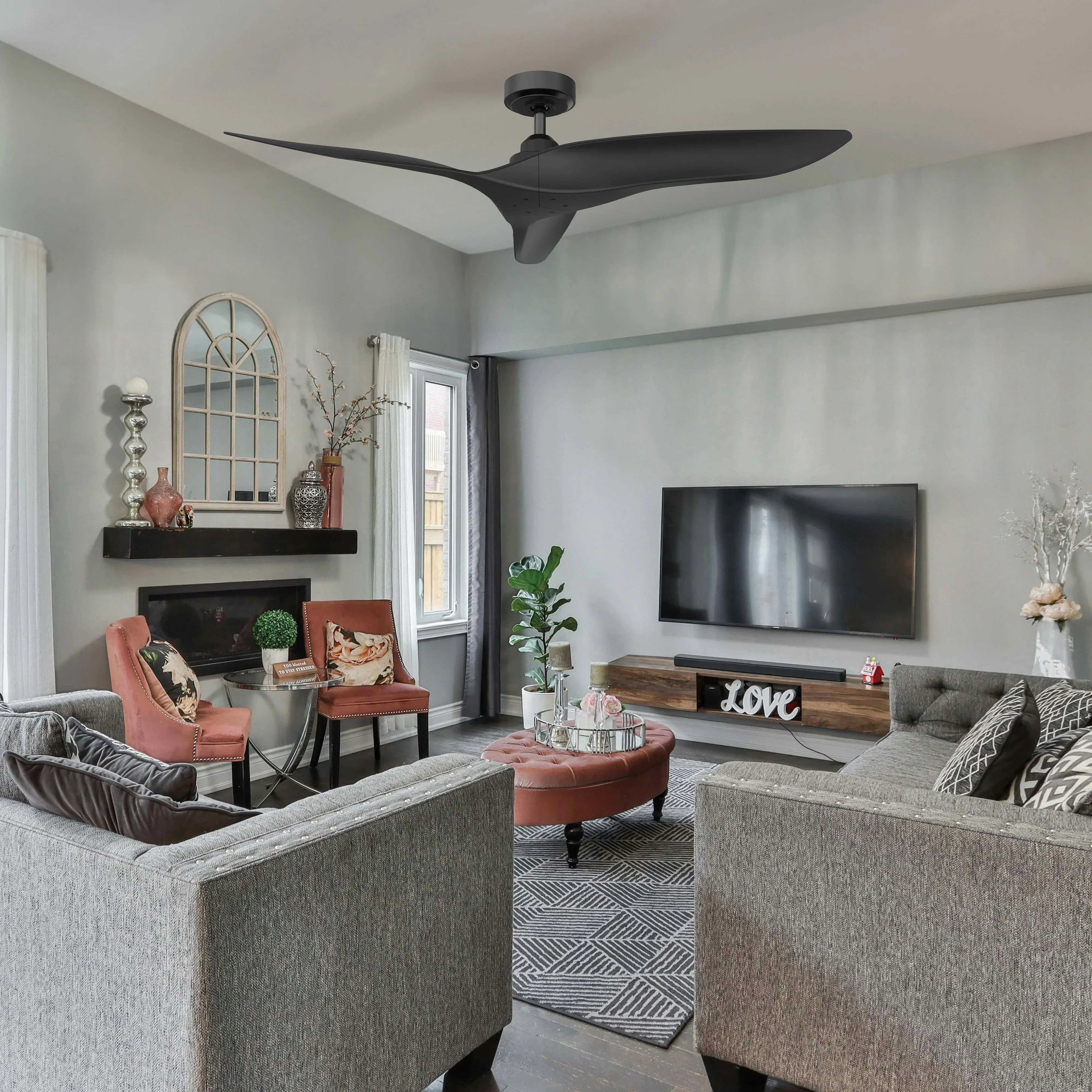 Parrot Uncle 52-Inch Punjab Industrial DC Motor Downrod Mount Reversible Ceiling Fan with Remote Control - Image 2