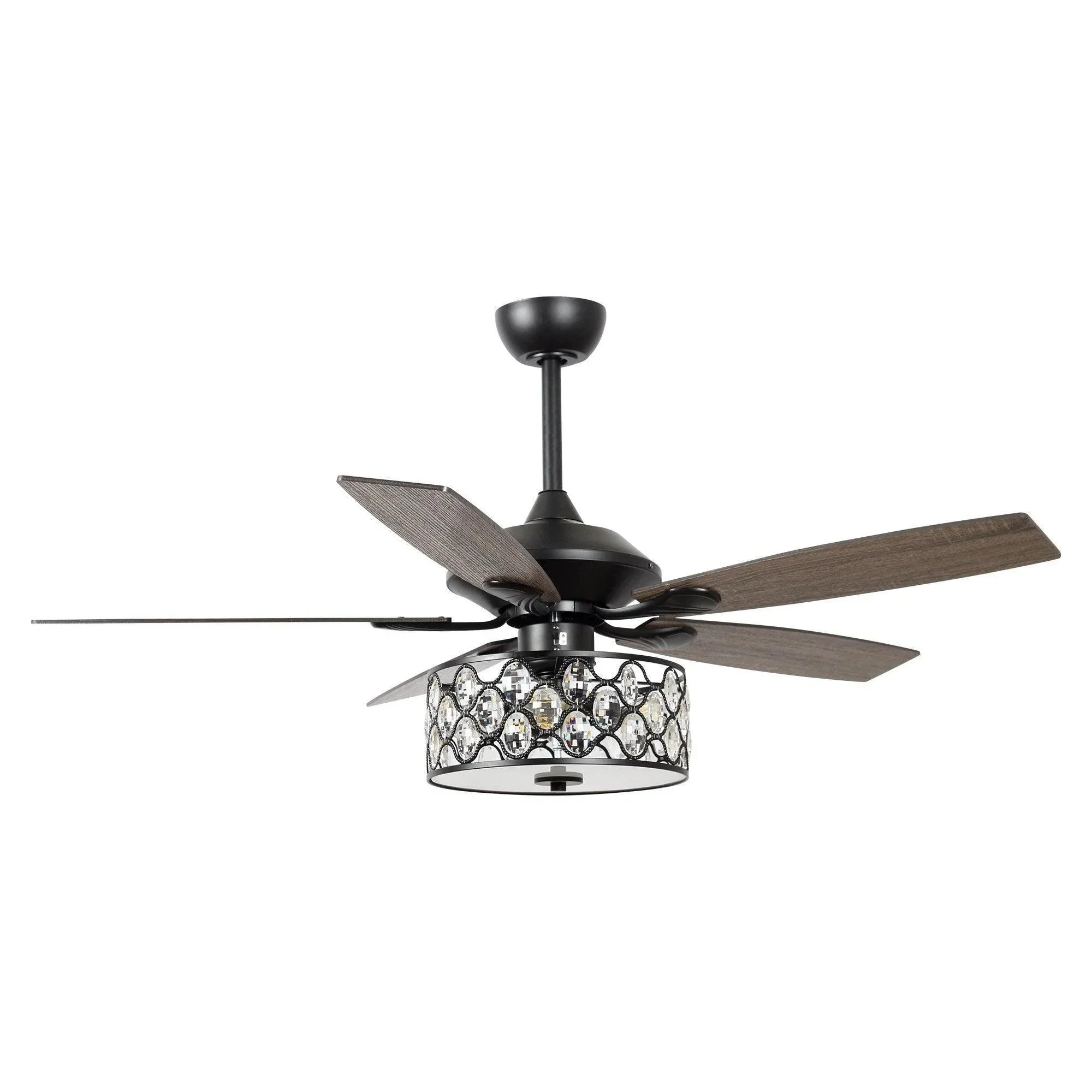 Parrot Uncle 52-Inch Tibuh Modern Downrod Mount Reversible Crystal Ceiling Fan with Lighting and Remote Control - Image 14