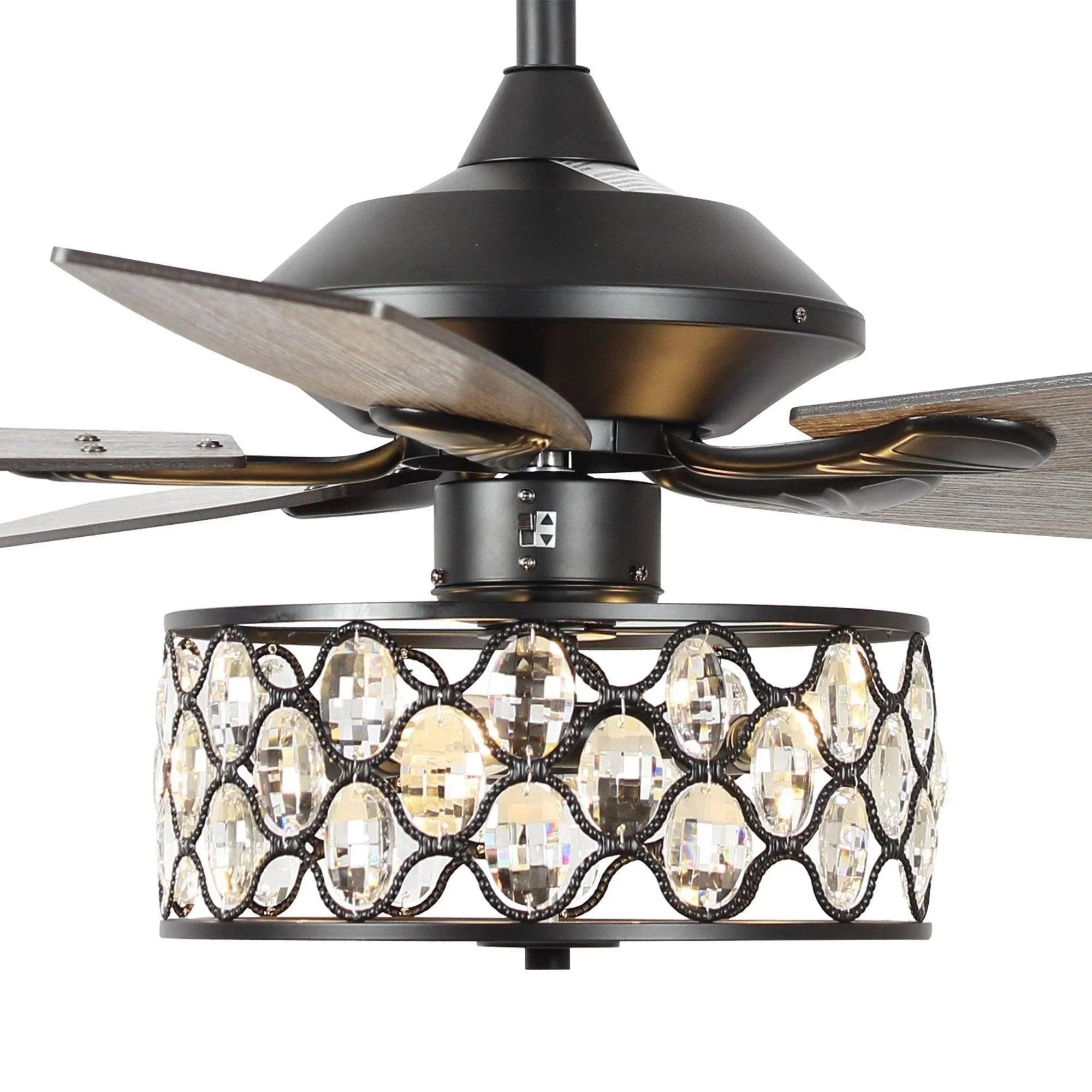 Parrot Uncle 52-Inch Tibuh Modern Downrod Mount Reversible Crystal Ceiling Fan with Lighting and Remote Control - Image 23