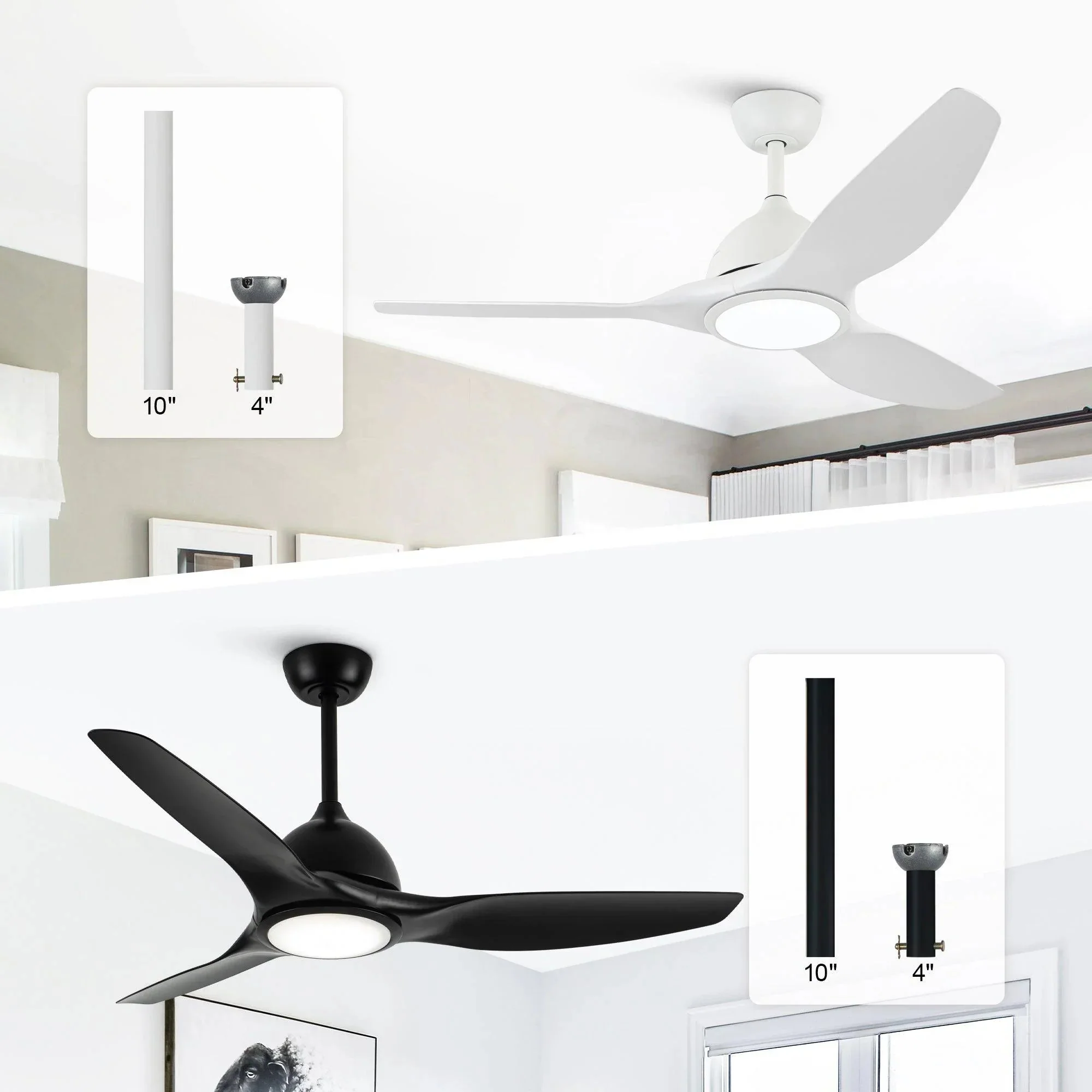 Parrot Uncle 52-Inch Vaczon 3 Blades Ceiling Fan with LED Light and Remote Control - Image 11