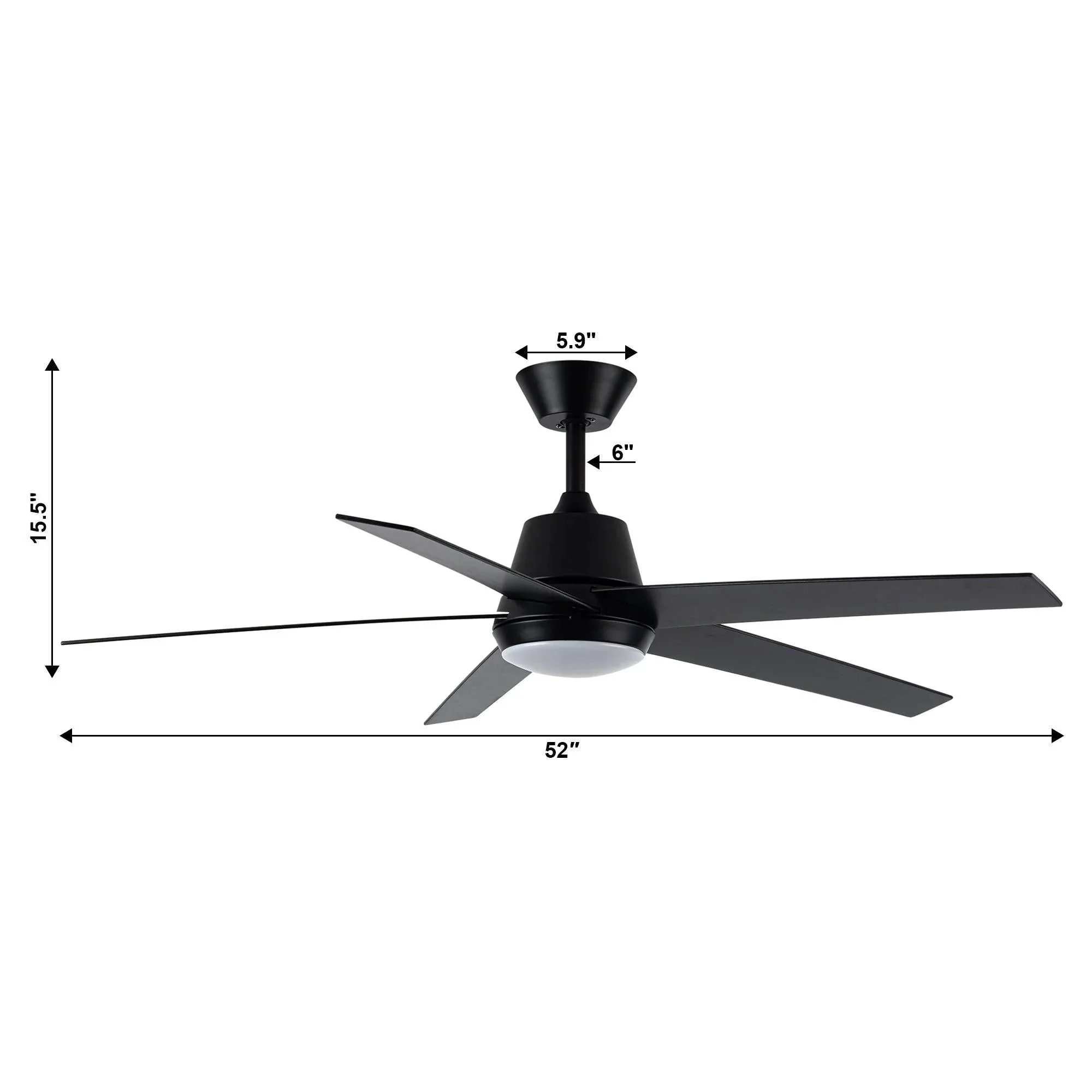 Parrot Uncle 52-Inch Vaczon 5 Blades Ceiling Fan with LED Light and Remote Control - Image 12