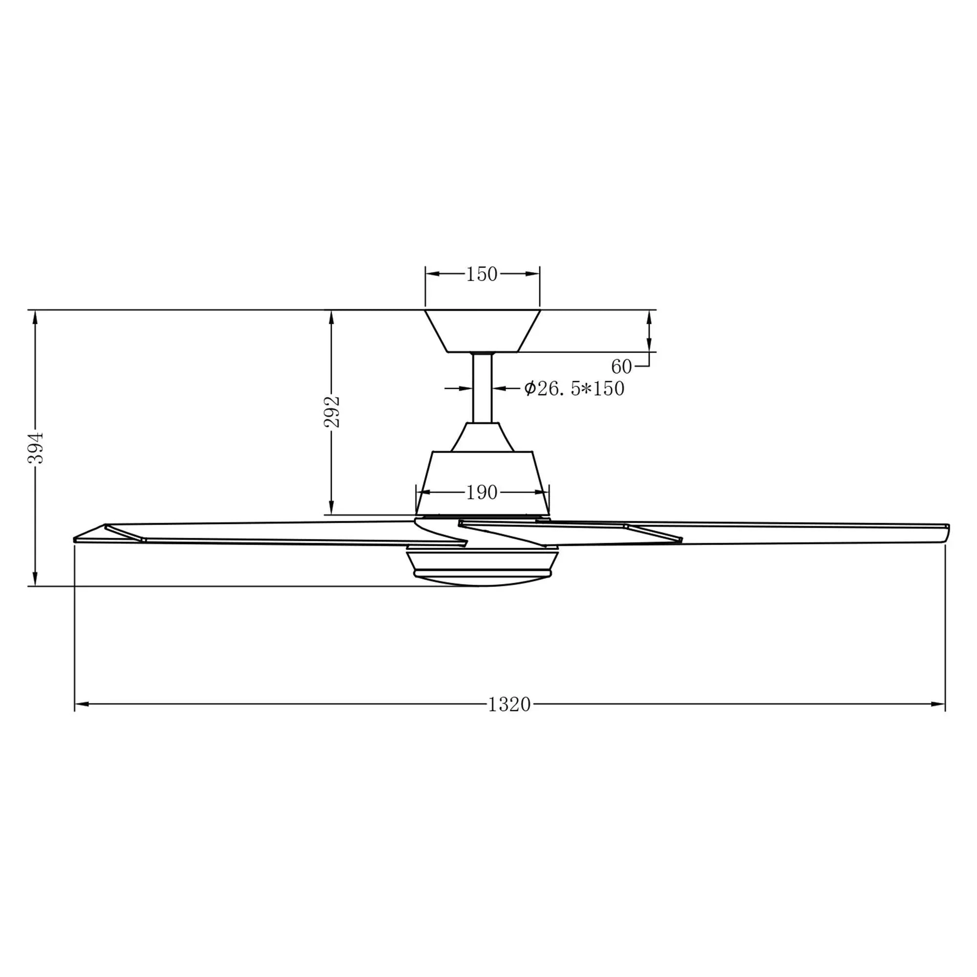 Parrot Uncle 52-Inch Vaczon 5 Blades Ceiling Fan with LED Light and Remote Control - Image 6
