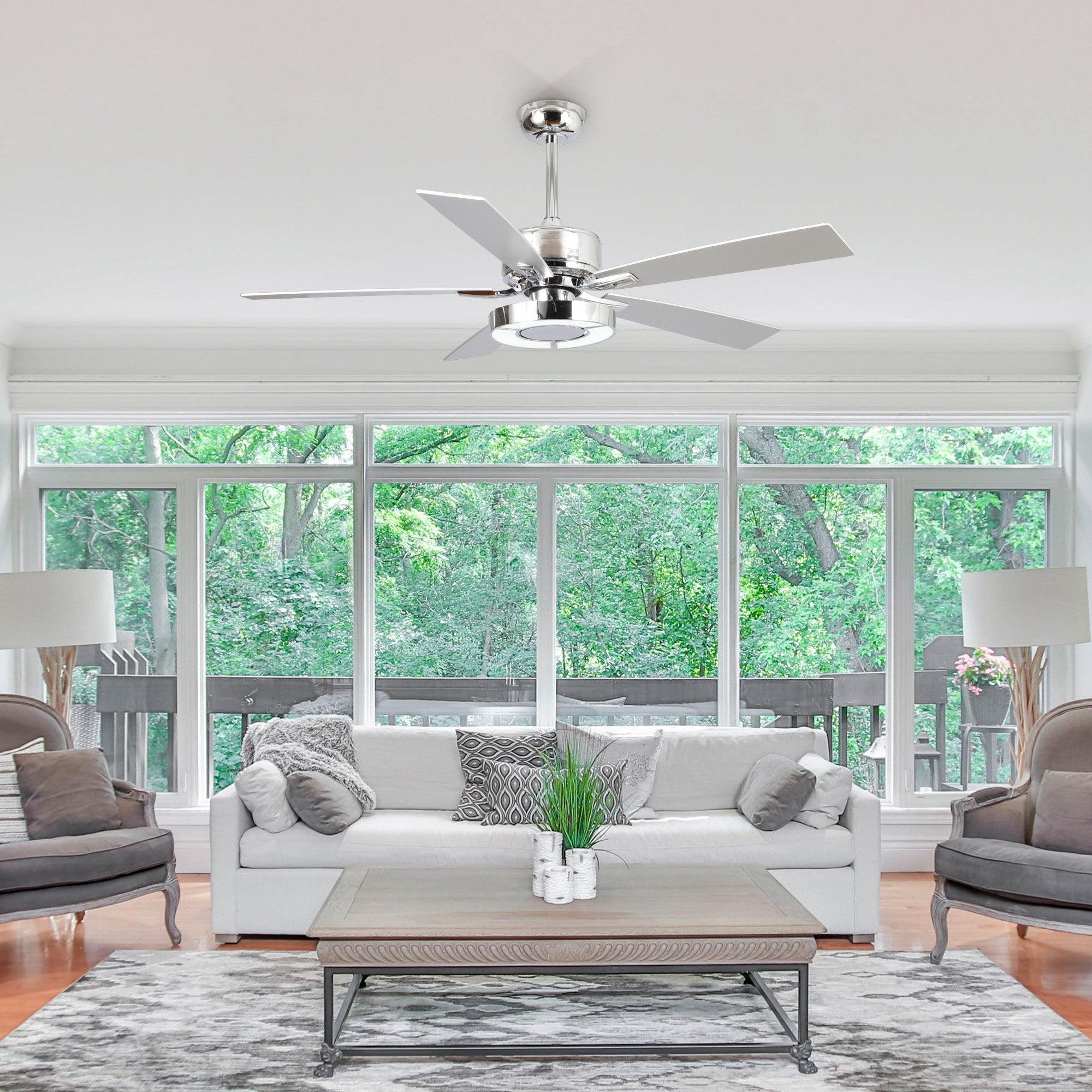 Parrot Uncle 52-Inch Vendome Industrial DC Motor Downrod Mount Reversible Ceiling Fan with Lighting and Remote Control (F6366CH110V) - Image 3