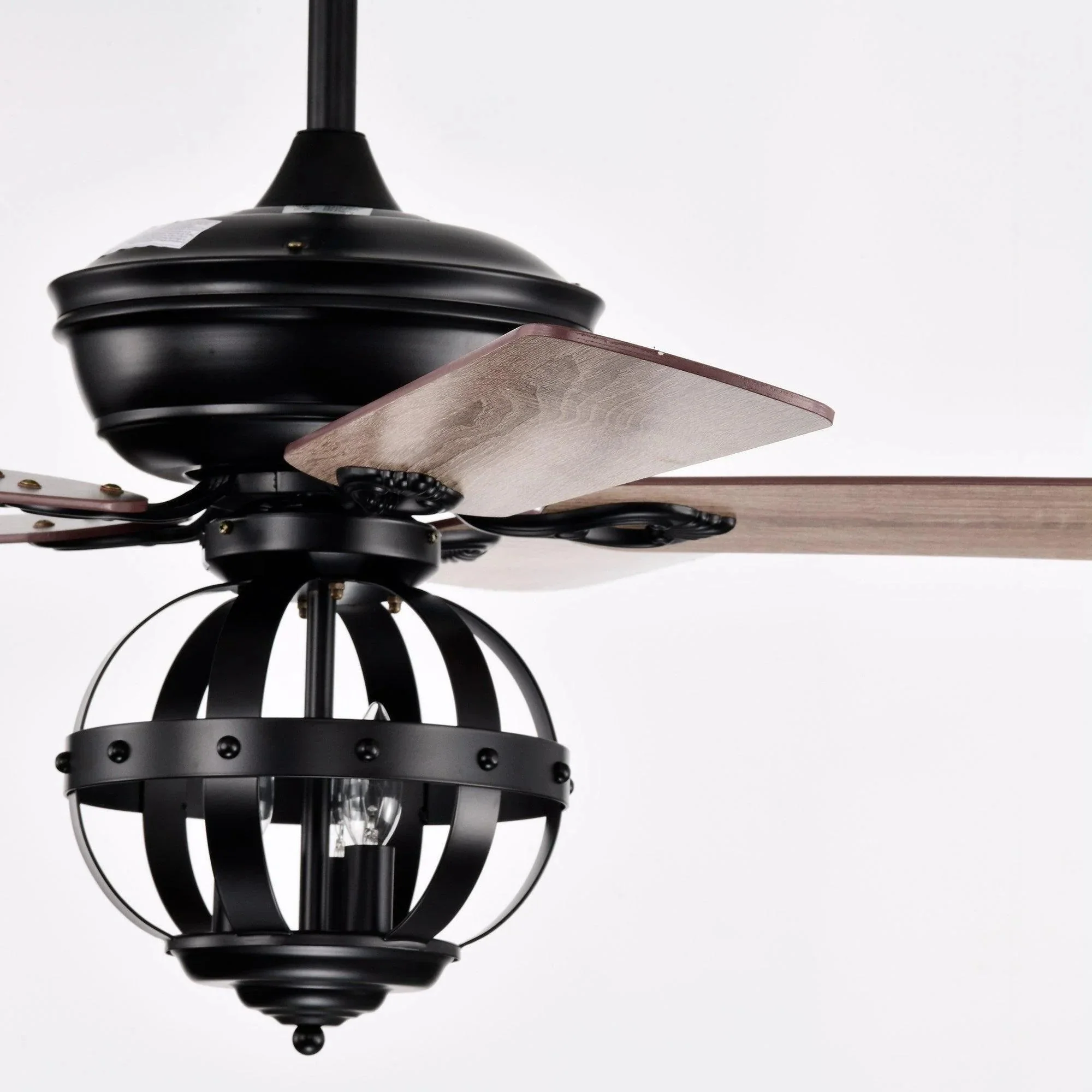Parrot Uncle 52-Inch Wilburton Industrial Downrod Mount Reversible Ceiling Fan with Lighting and Remote Control (F6238110V) - Image 11