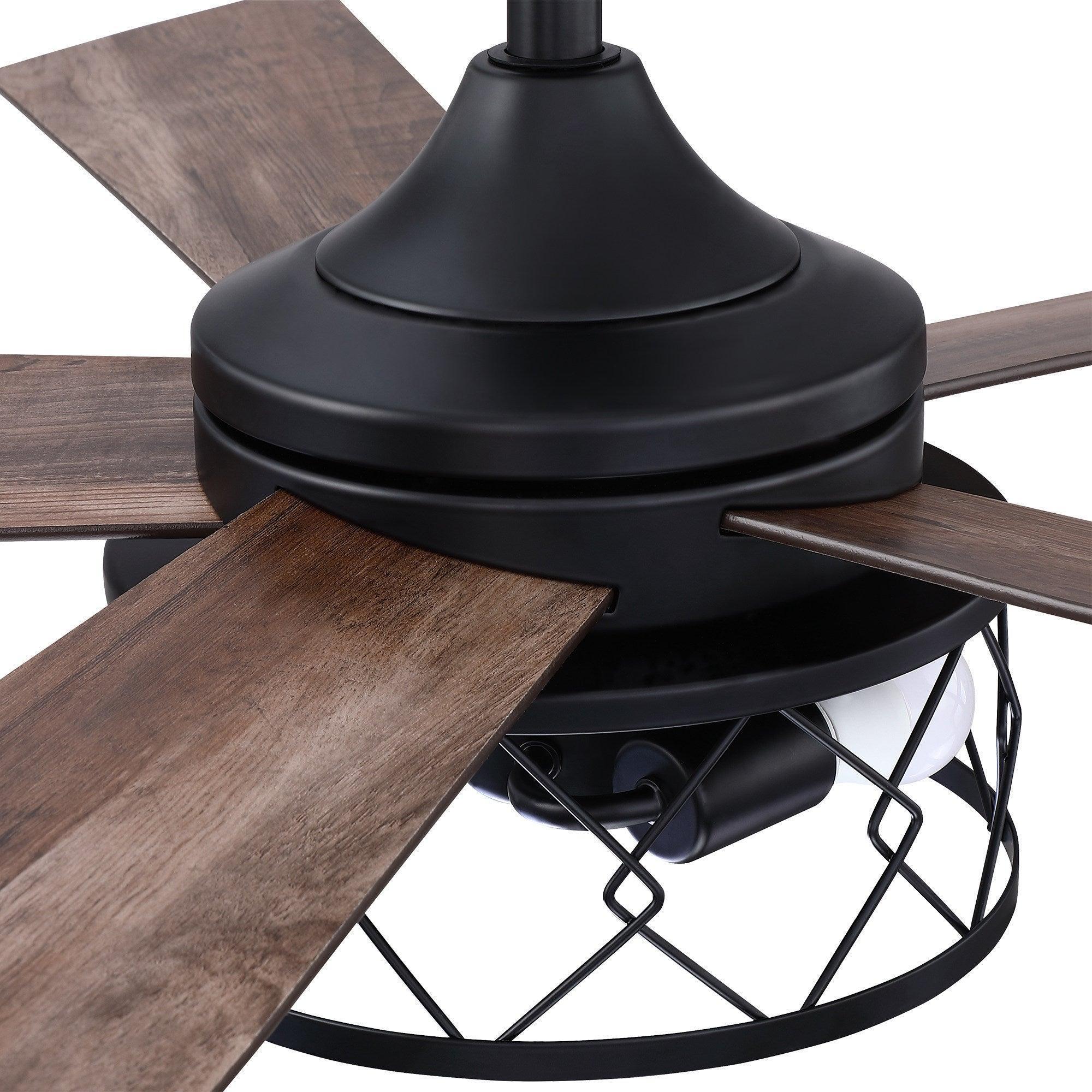 Parrot Uncle 52-Inch Windmill Industrial Downrod Mount Reversible Ceiling Fan with Lighting and Remote Control (BBLAB025A0) - Image 14