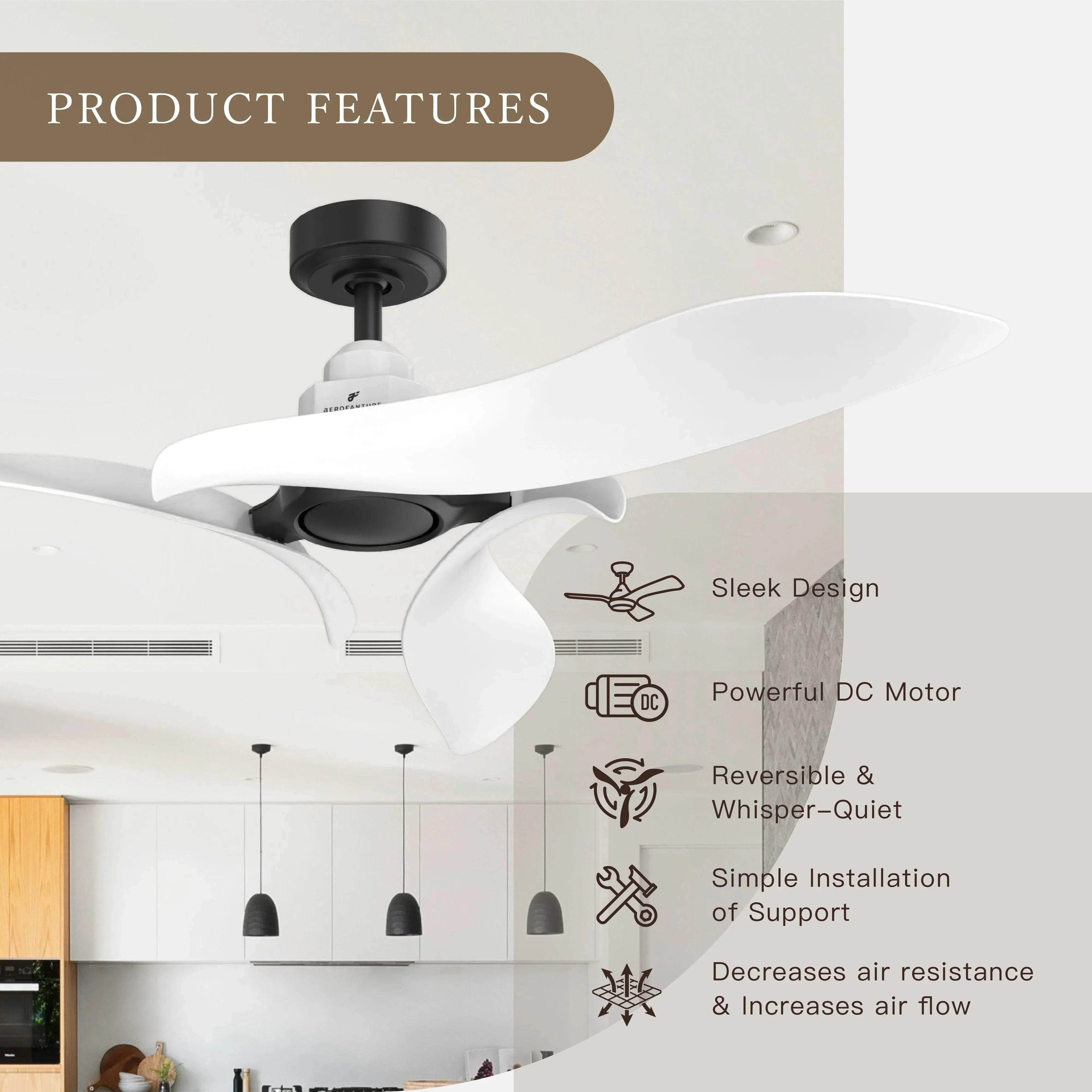Parrot Uncle 54-Inch DC Motor 6 Speed Black Ceiling Fan (AT54-02A-01) - Image 6