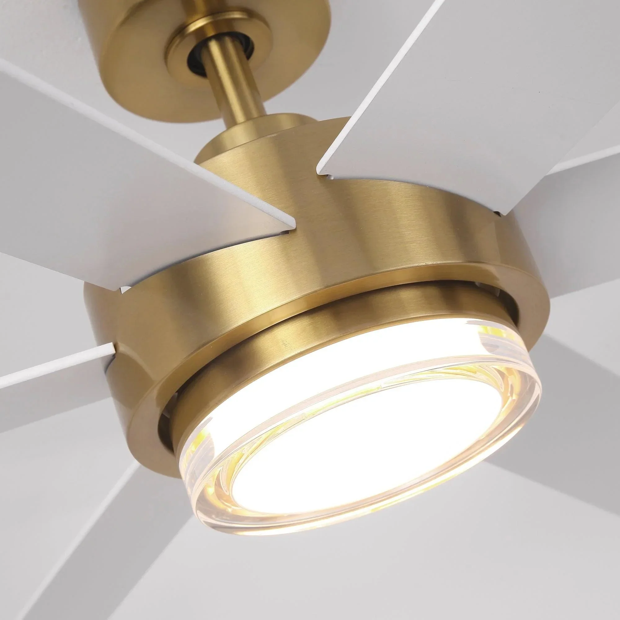 Parrot Uncle 54-Inch Kama Modern Downrod Mount Ceiling Fan with Remote Control and LED Light (F6005GD) - Image 12