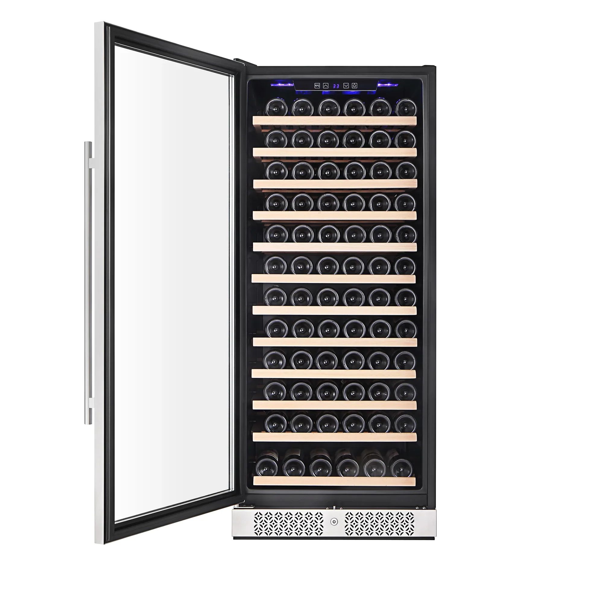 Empava 55-Inch Tall 127 Bottles Wine Cooler in Stainless Steel with Glass Door (EMPV-WC05S) - Image 3