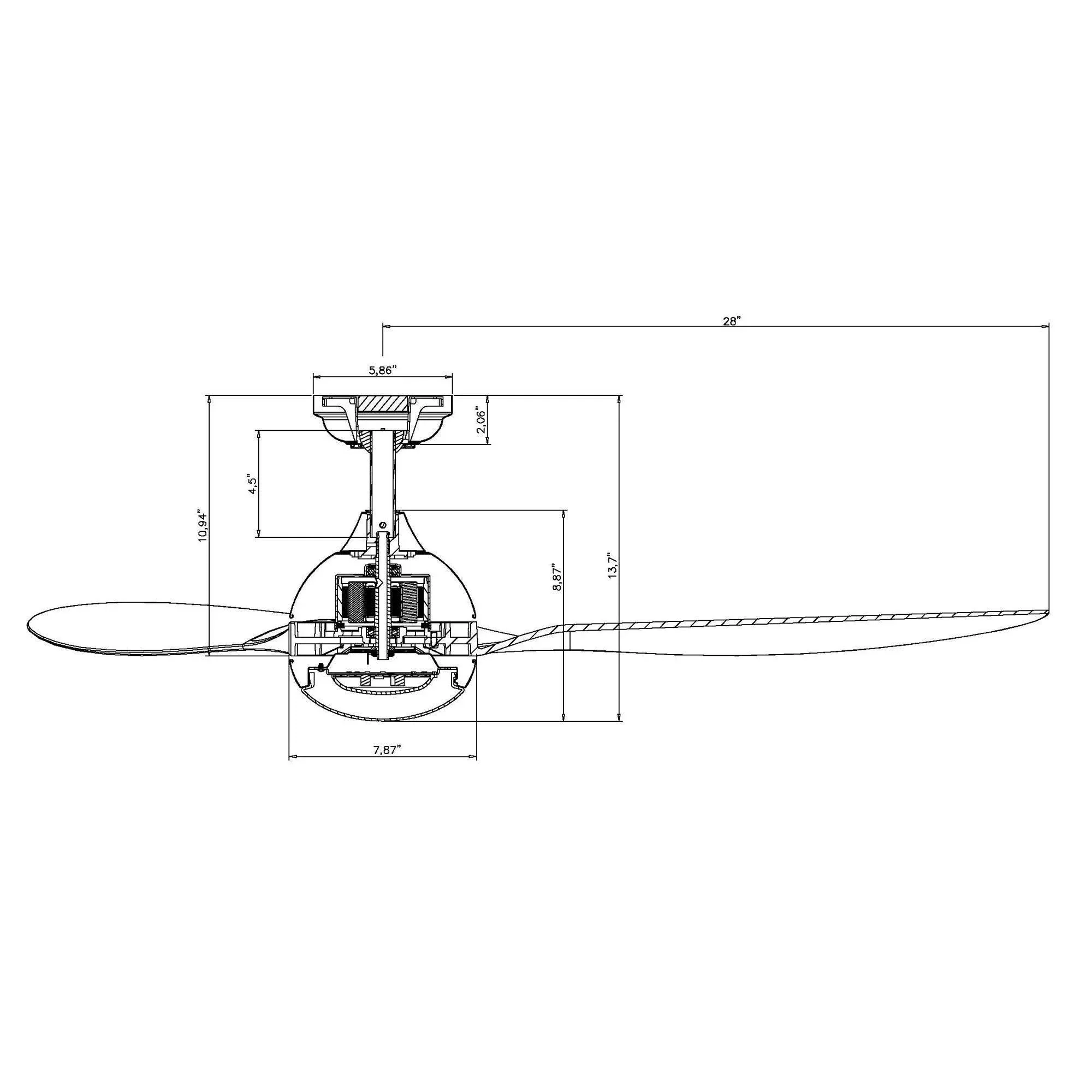 Parrot Uncle 56-Inch Bernardino Modern Brushed Nickel DC Motor Downrod Mount Reversible Ceiling Fan with Lighting and Remote Control (BBHTD20166E) - Image 13