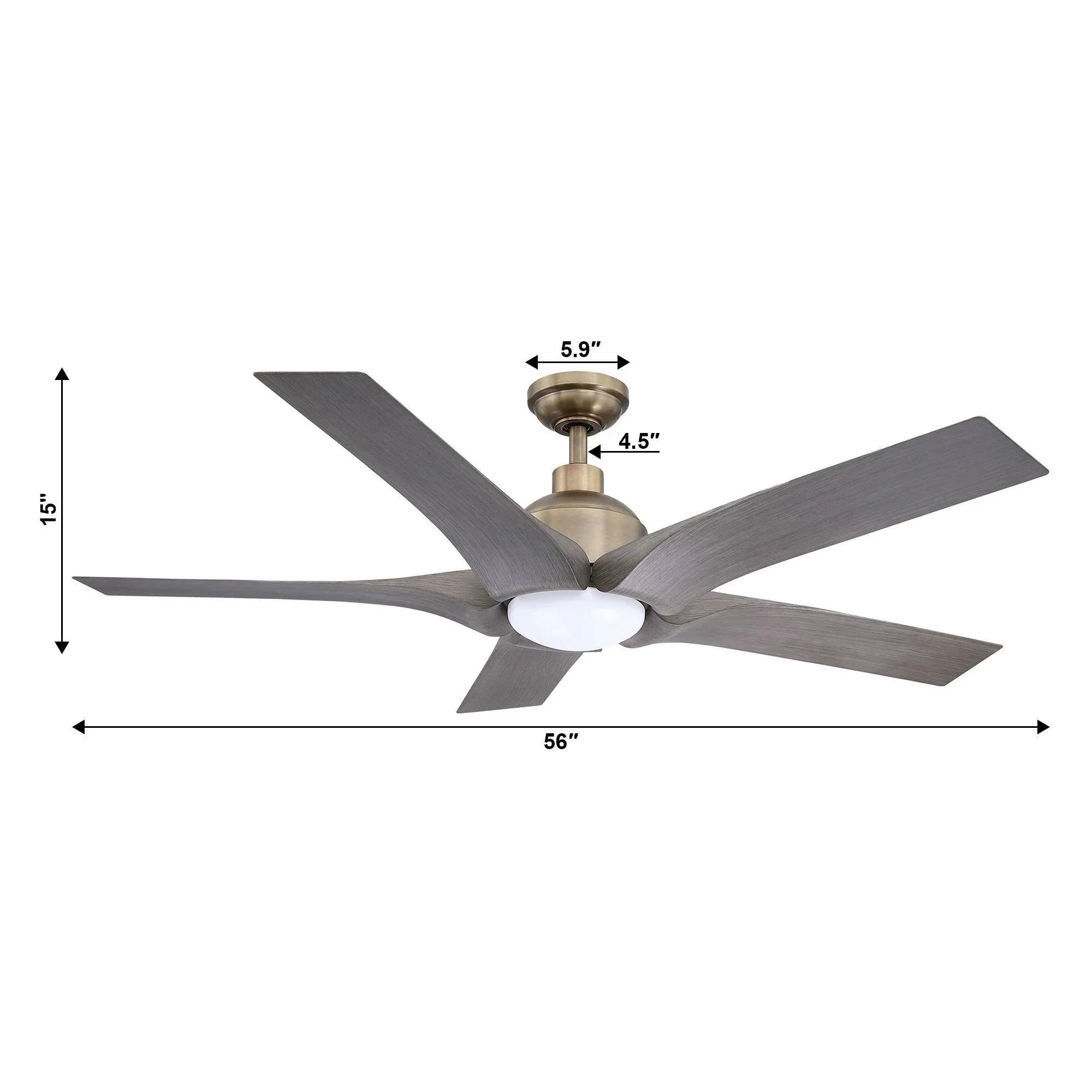 Parrot Uncle 56-Inch Genoa Farmhouse DC Motor Downrod Mount Reversible Ceiling Fan with Lighting and Remote Control (BBLDA158A) - Image 17