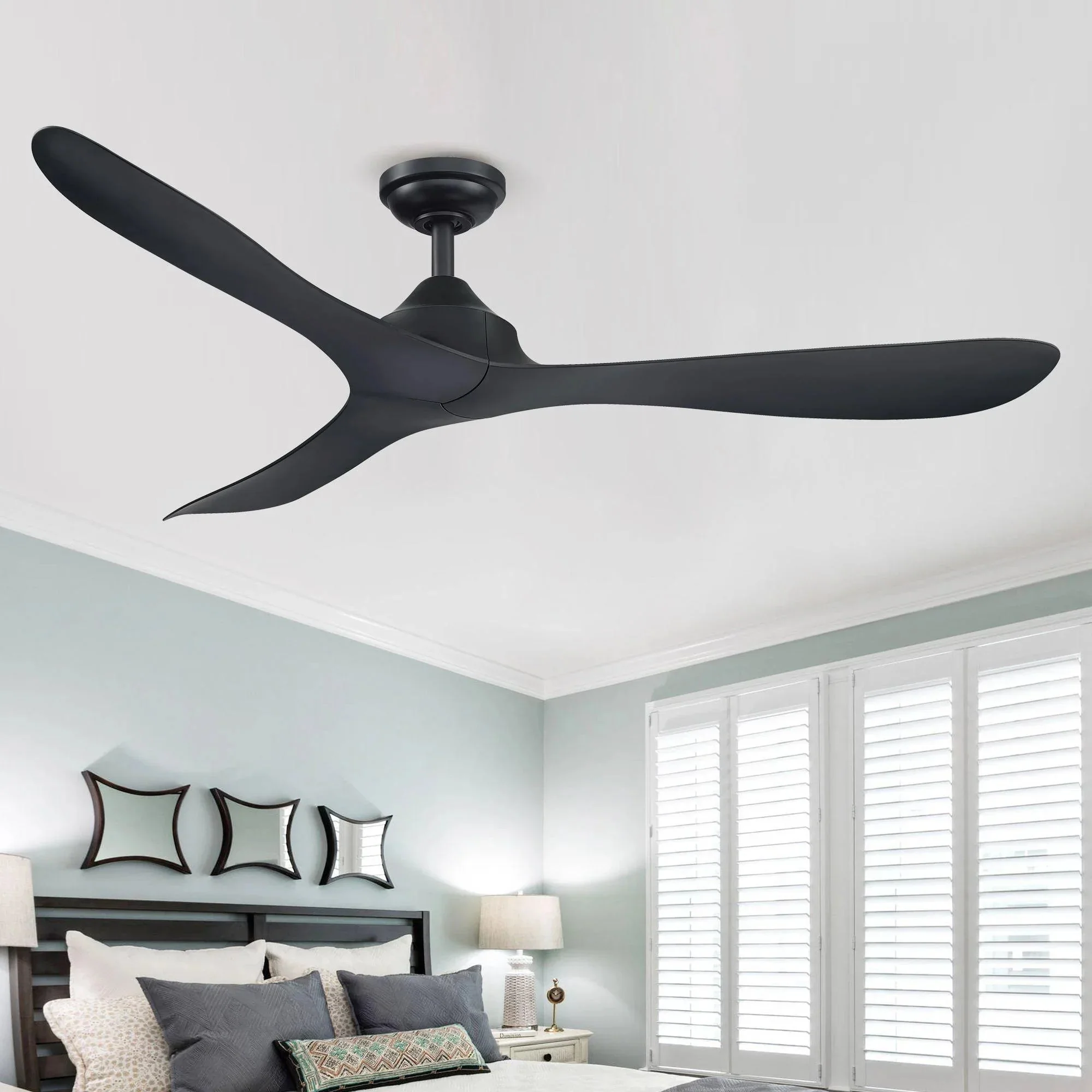 Parrot Uncle 56-Inch Modern DC Motor Downrod Mount Reversible Ceiling Fan with Remote Control - Image 11