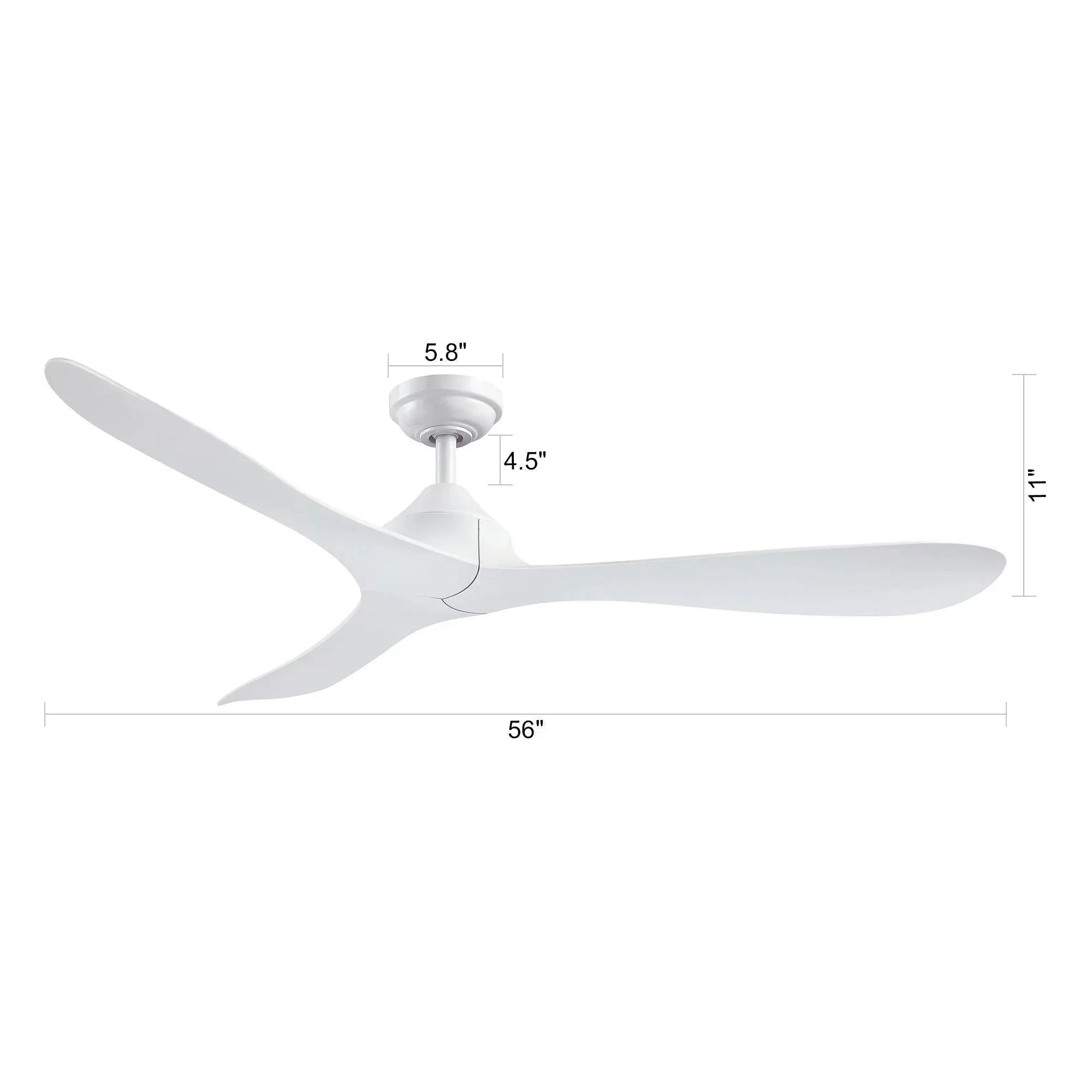Parrot Uncle 56-Inch Modern DC Motor Downrod Mount Reversible Ceiling Fan with Remote Control - Image 16