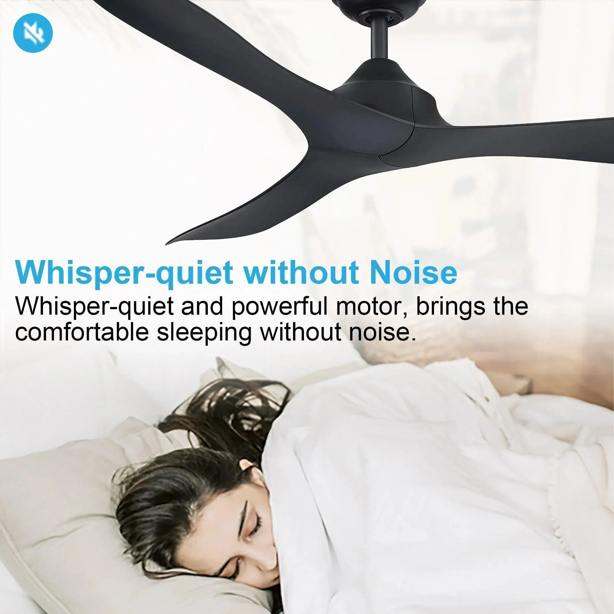 Parrot Uncle 56-Inch Modern DC Motor Downrod Mount Reversible Ceiling Fan with Remote Control - Image 8