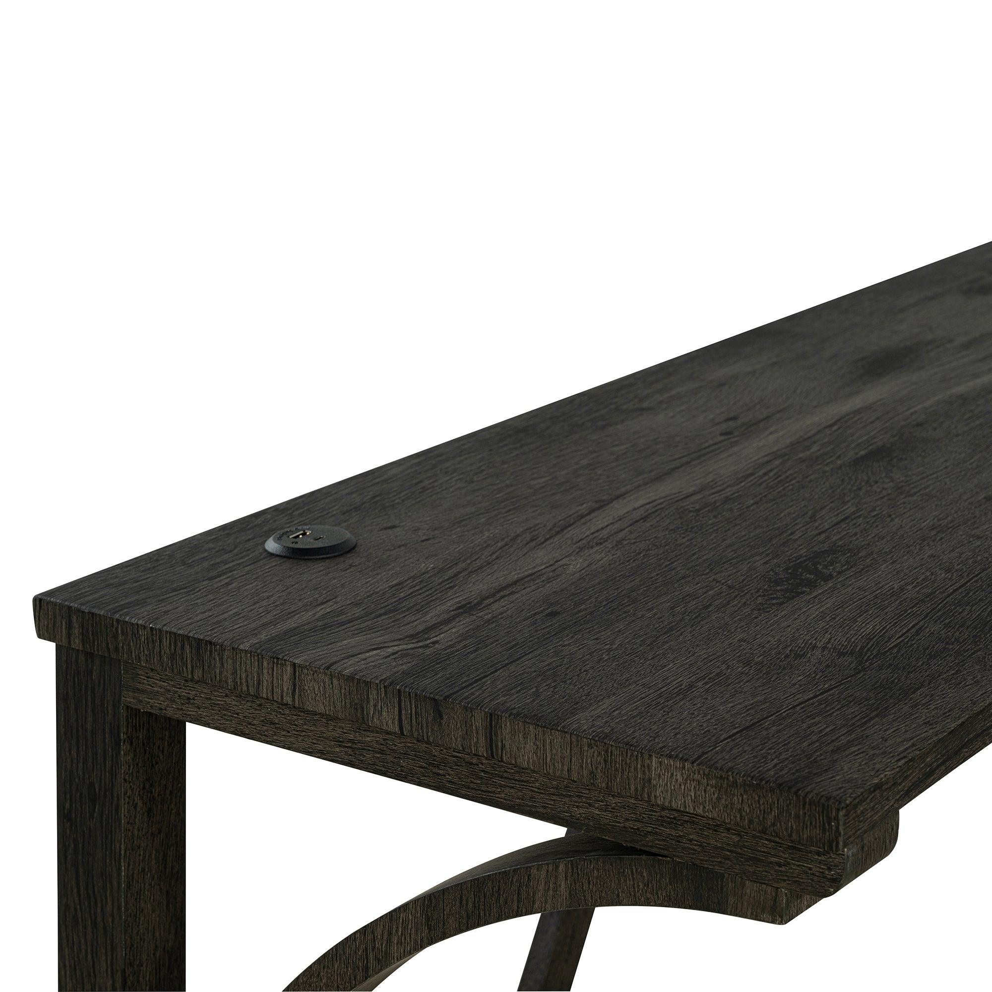 Parrot Uncle 59-Inch Rustic Dining&Bar Table Set with 3 Stools for Apartment, USB-A & USB-C Charging Ports (SL3403DG-PT-4PK-PU) - Image 17