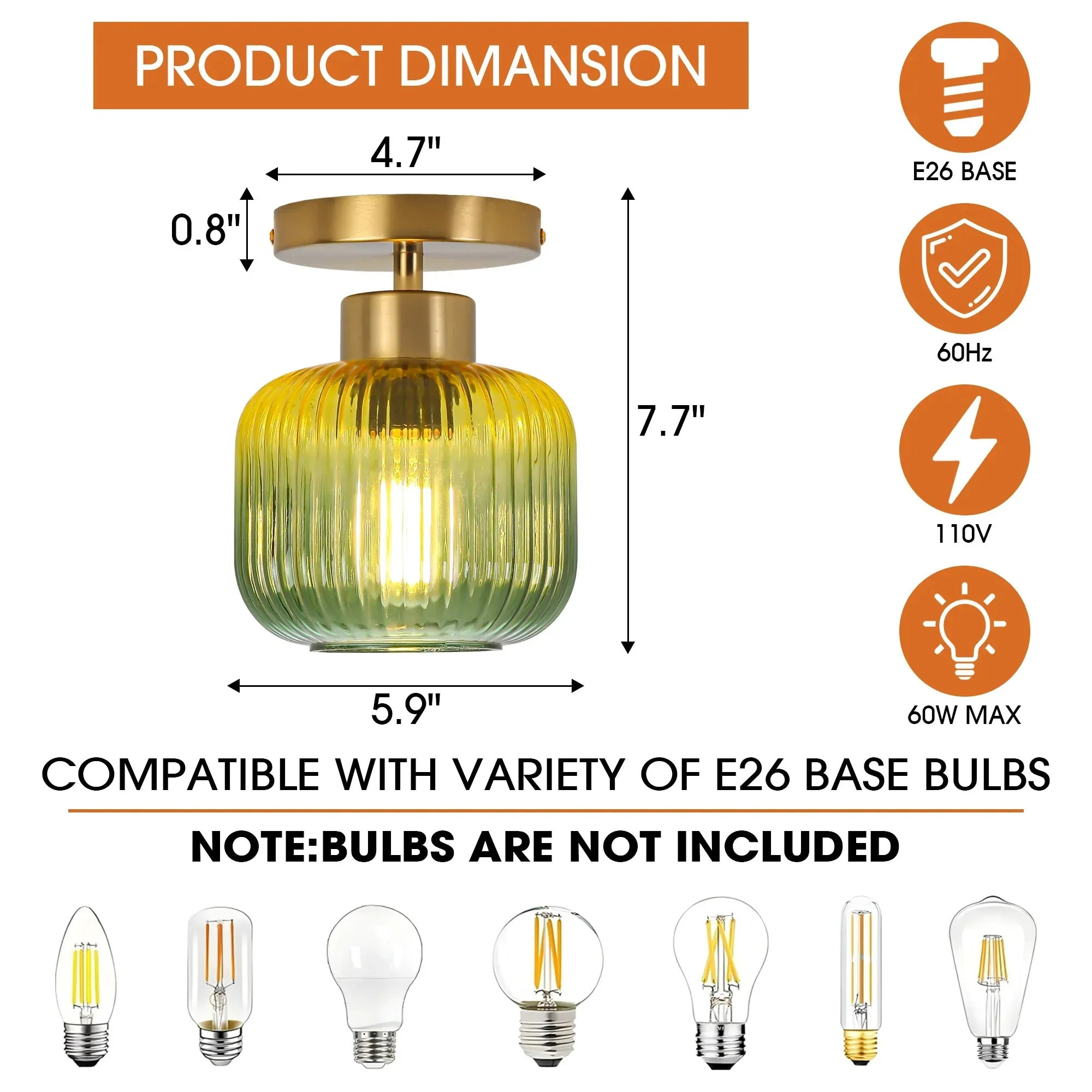Parrot Uncle 6-Inch Bard 1-Light Semi-Flush Mount Ceiling Light (C3012) - Image 8