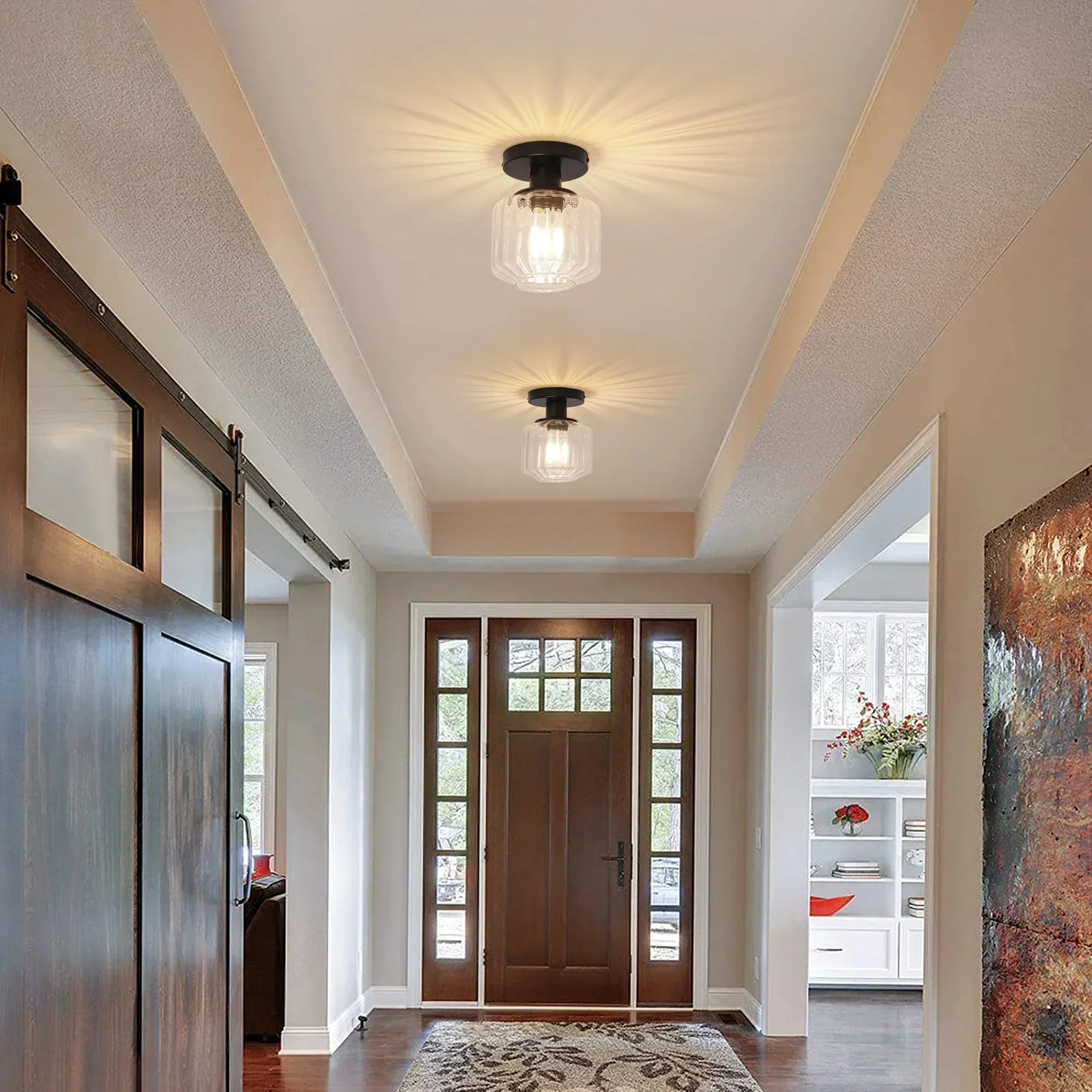 Parrot Uncle 6-Inch Marico 1-Light Semi-Flush Mount Ceiling Light - Image 2
