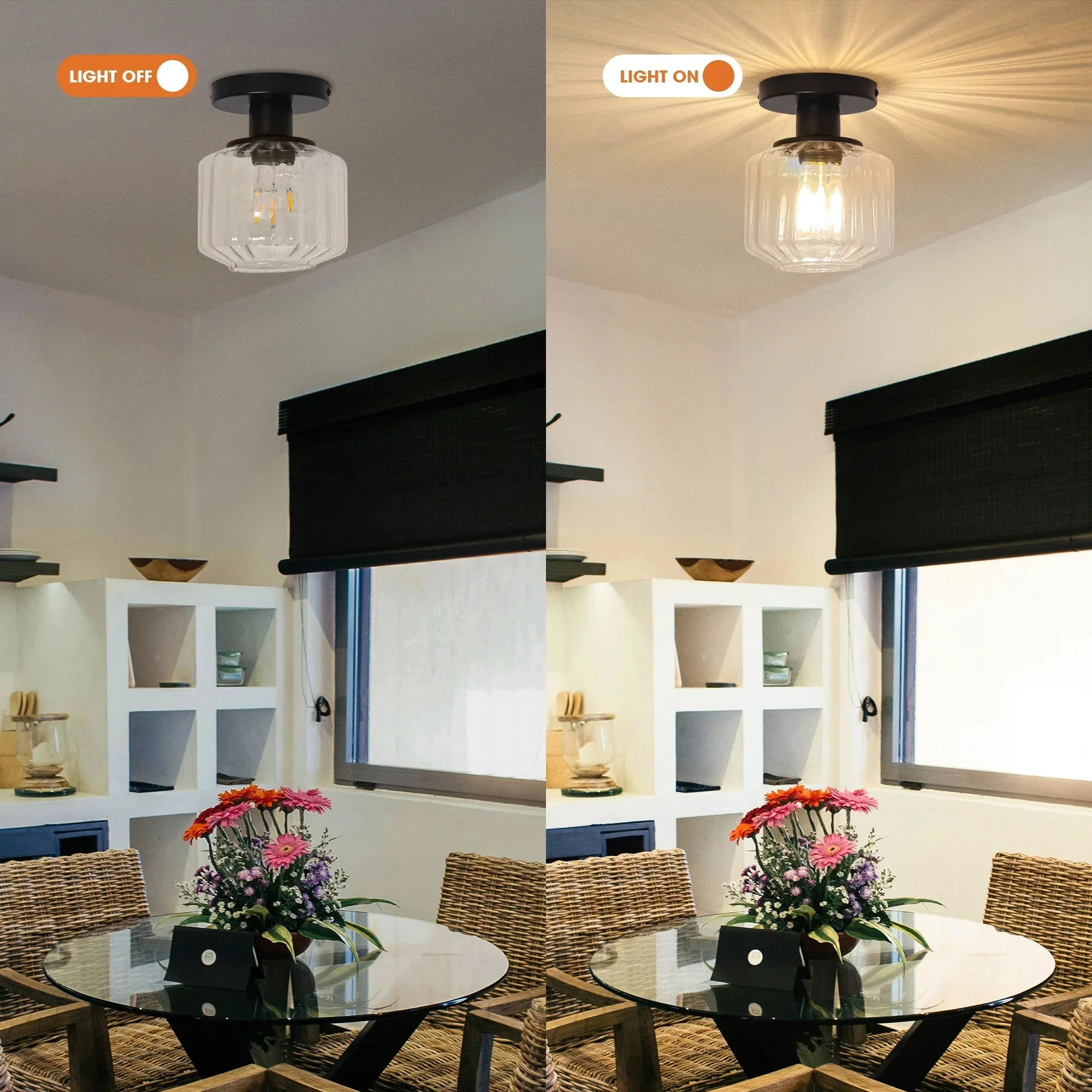 Parrot Uncle 6-Inch Marico 1-Light Semi-Flush Mount Ceiling Light - Image 7