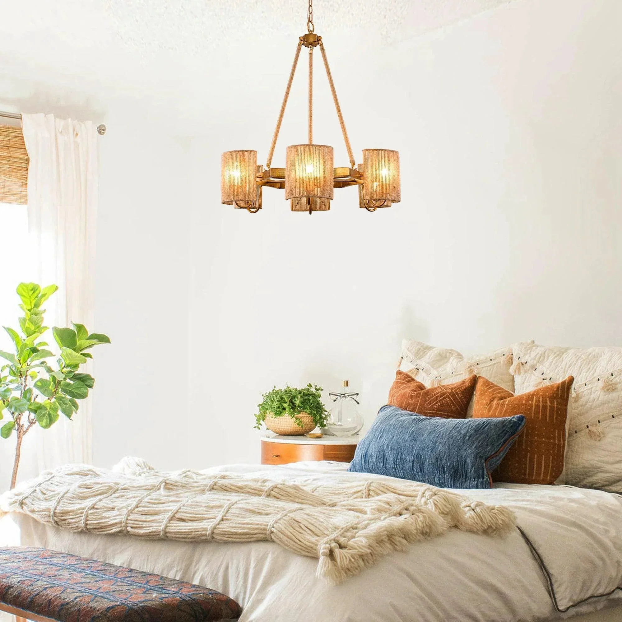 Parrot Uncle 6-Light Farmhouse Bedroom Island Pendant Lighting (BBW9637-6) - Image 2