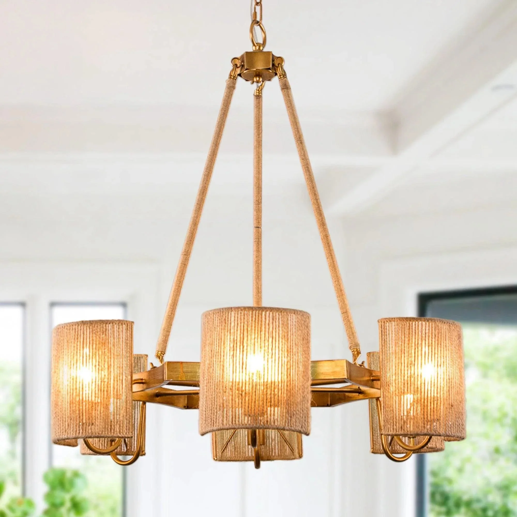 Parrot Uncle 6-Light Farmhouse Bedroom Island Pendant Lighting (BBW9637-6) - Image 5