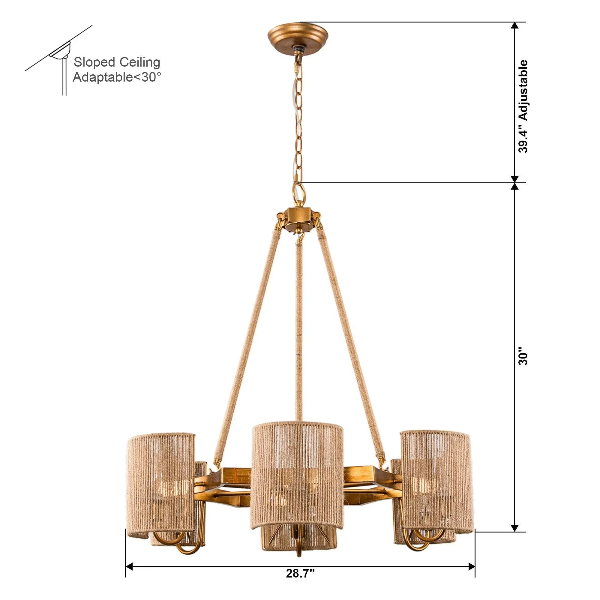 Parrot Uncle 6-Light Farmhouse Bedroom Island Pendant Lighting (BBW9637-6) - Image 7