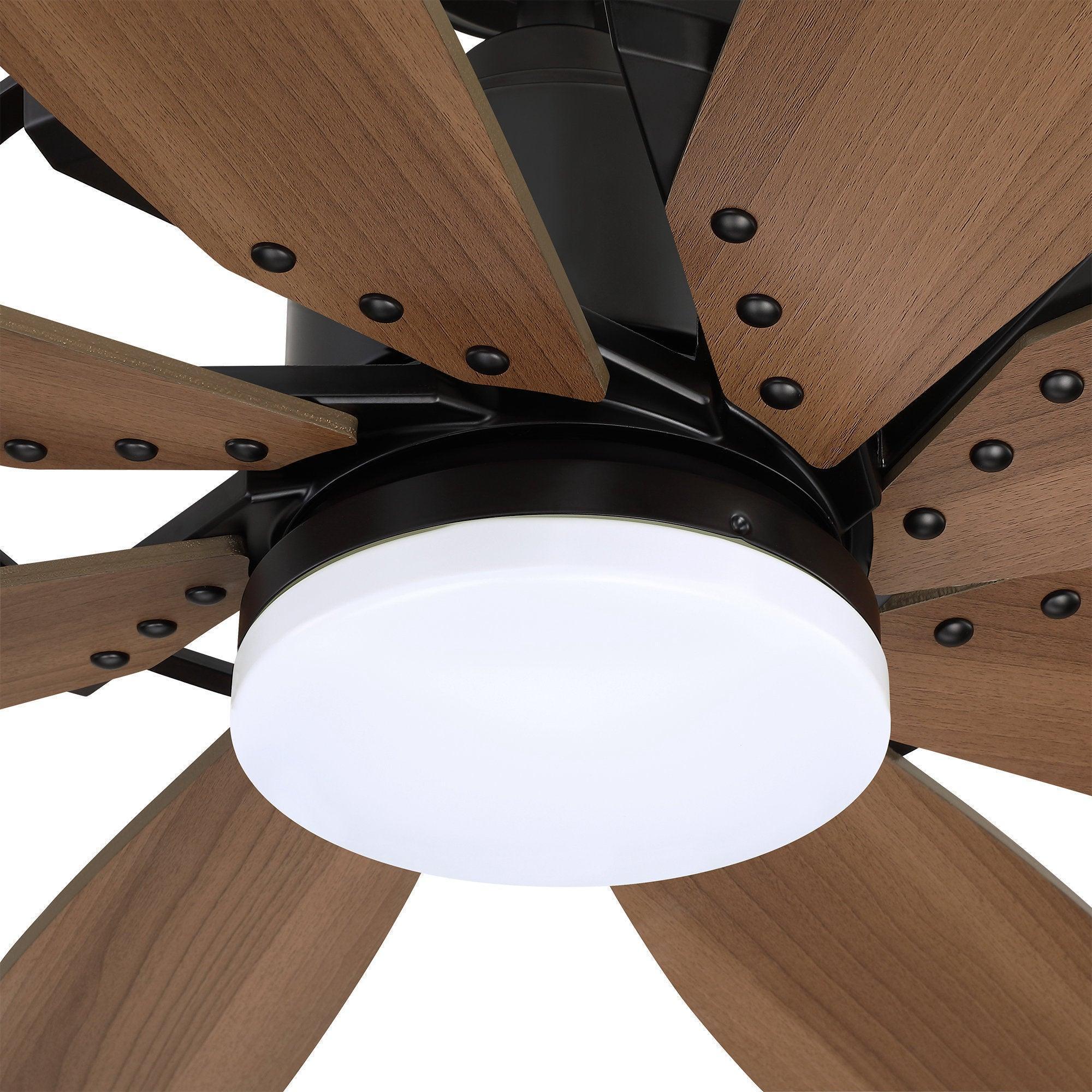 Parrot Uncle 60-Inch Antone Industrial DC Motor Downrod Mount Reversible Ceiling Fan with Lighting and Remote Control (F8249110V) - Image 3