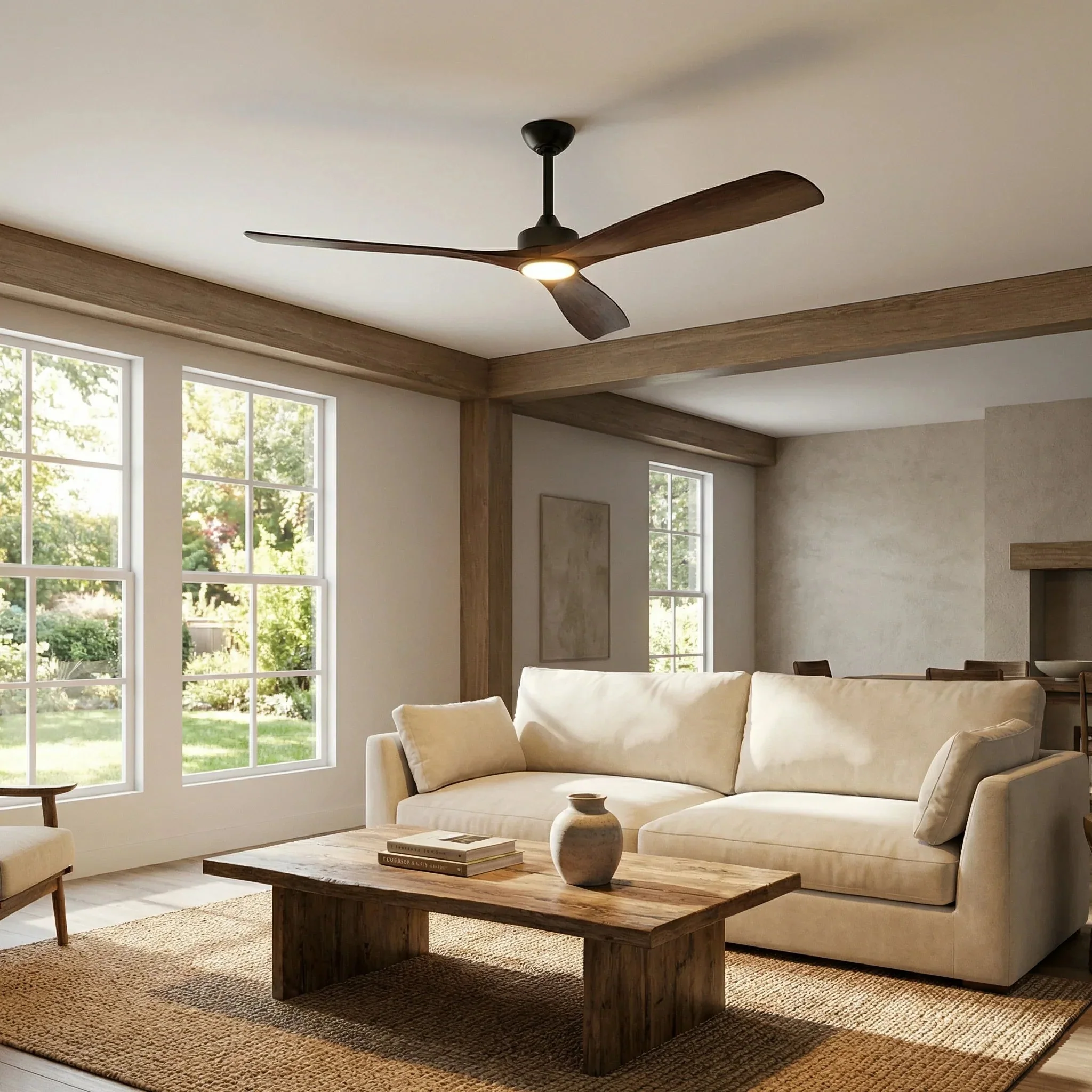 Parrot Uncle 60-Inch Alexi DC Motor Modern Downrod Ceiling Fan with LED Light - Image 2