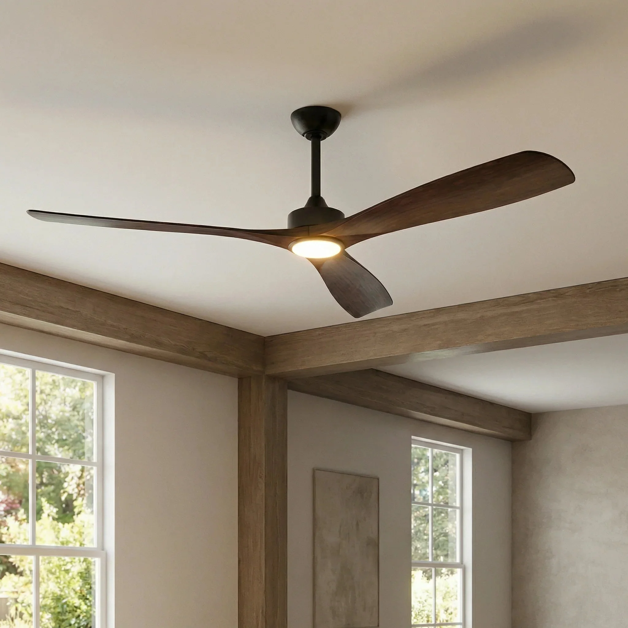 Parrot Uncle 60-Inch Alexi DC Motor Modern Downrod Ceiling Fan with LED Light - Image 3