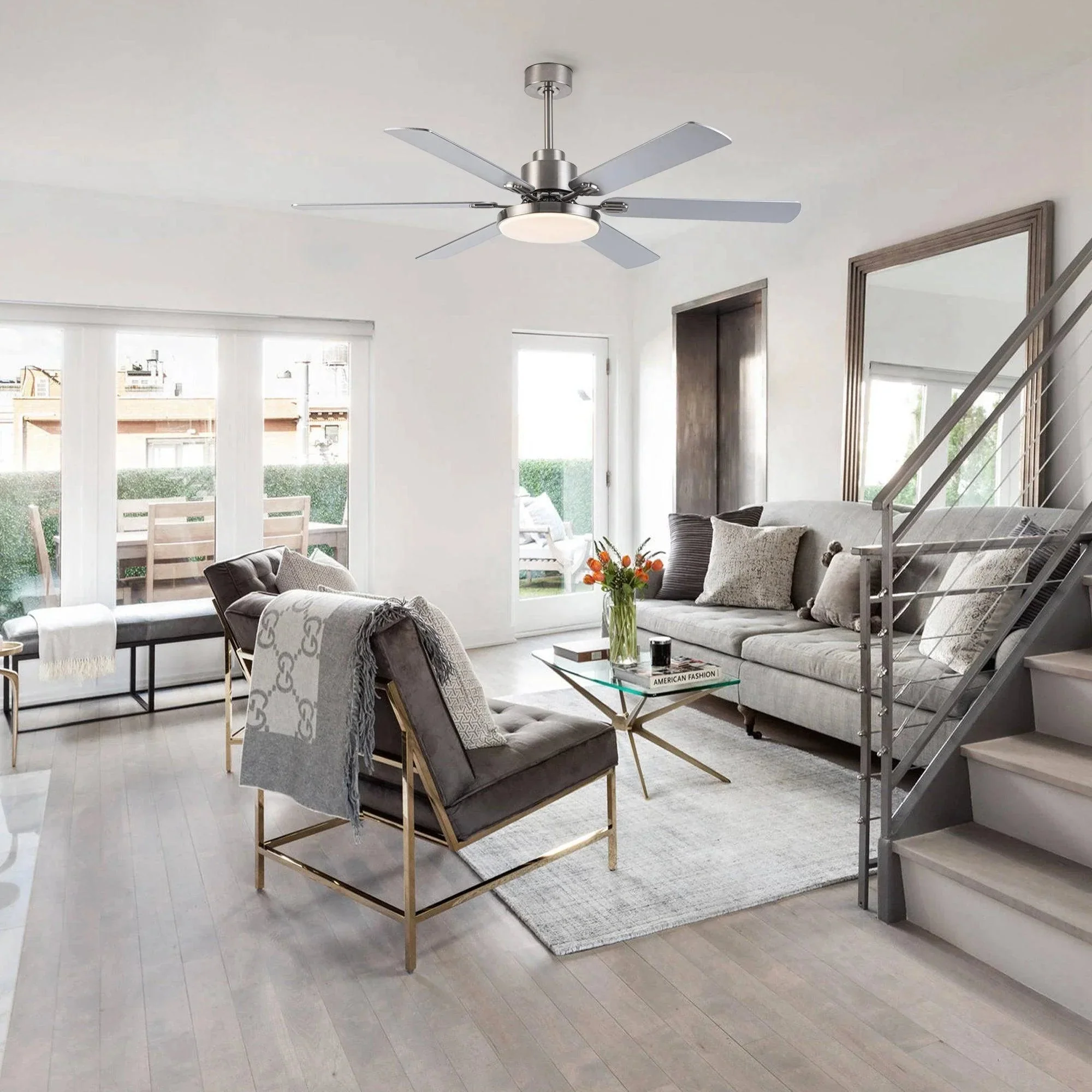 Parrot Uncle 60-Inch Lucknow Modern Ceiling Fan with Lighting and Remote Control (F8253110V) - Image 2