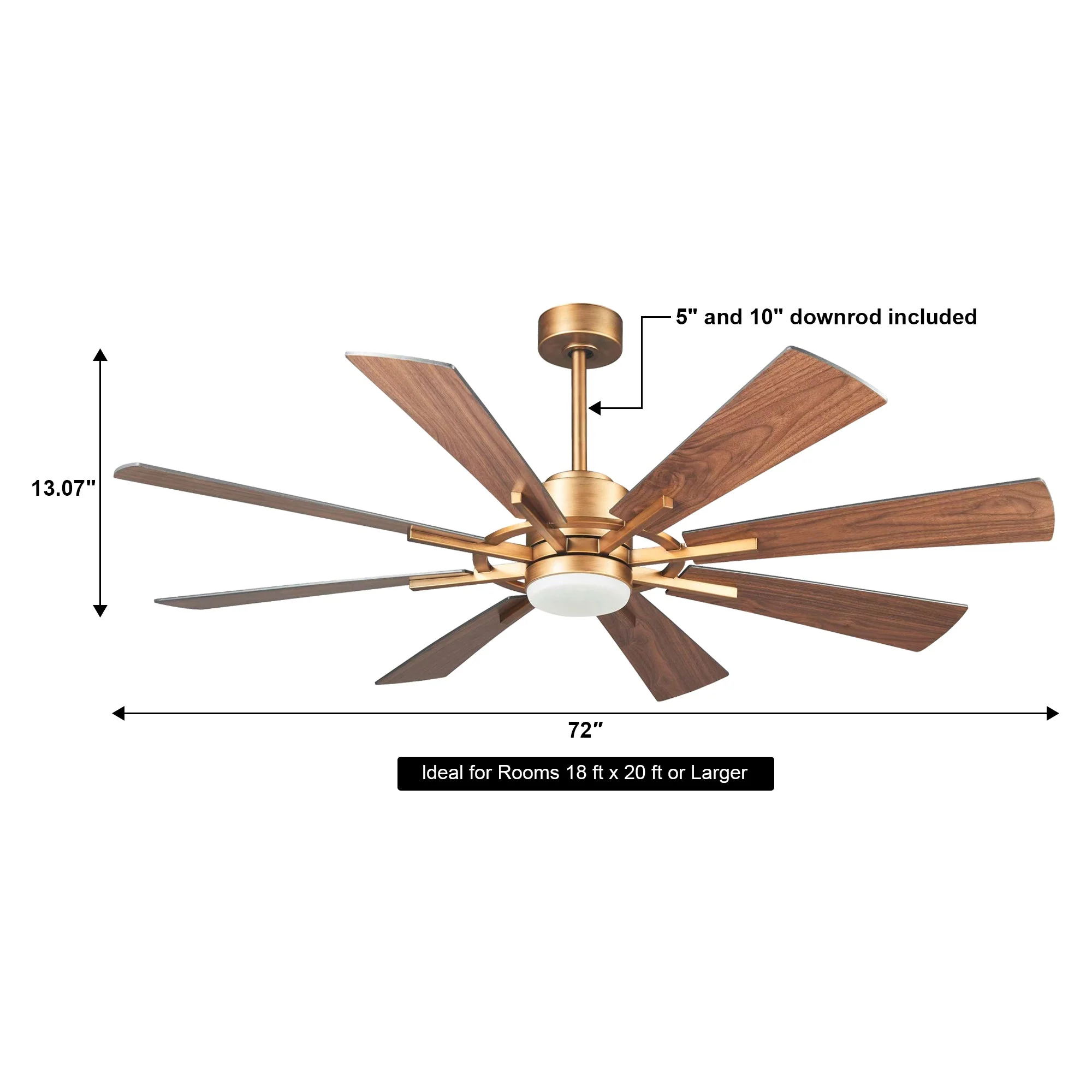 Parrot Uncle 60-Inch Oretha Windmill DC Ceiling Fan with LED Lighting - Image 18