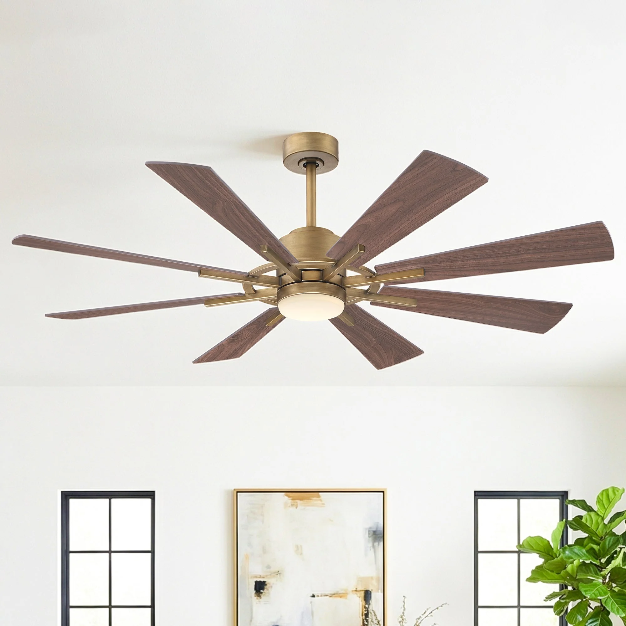Parrot Uncle 60-Inch Oretha Windmill DC Ceiling Fan with LED Lighting - Image 3