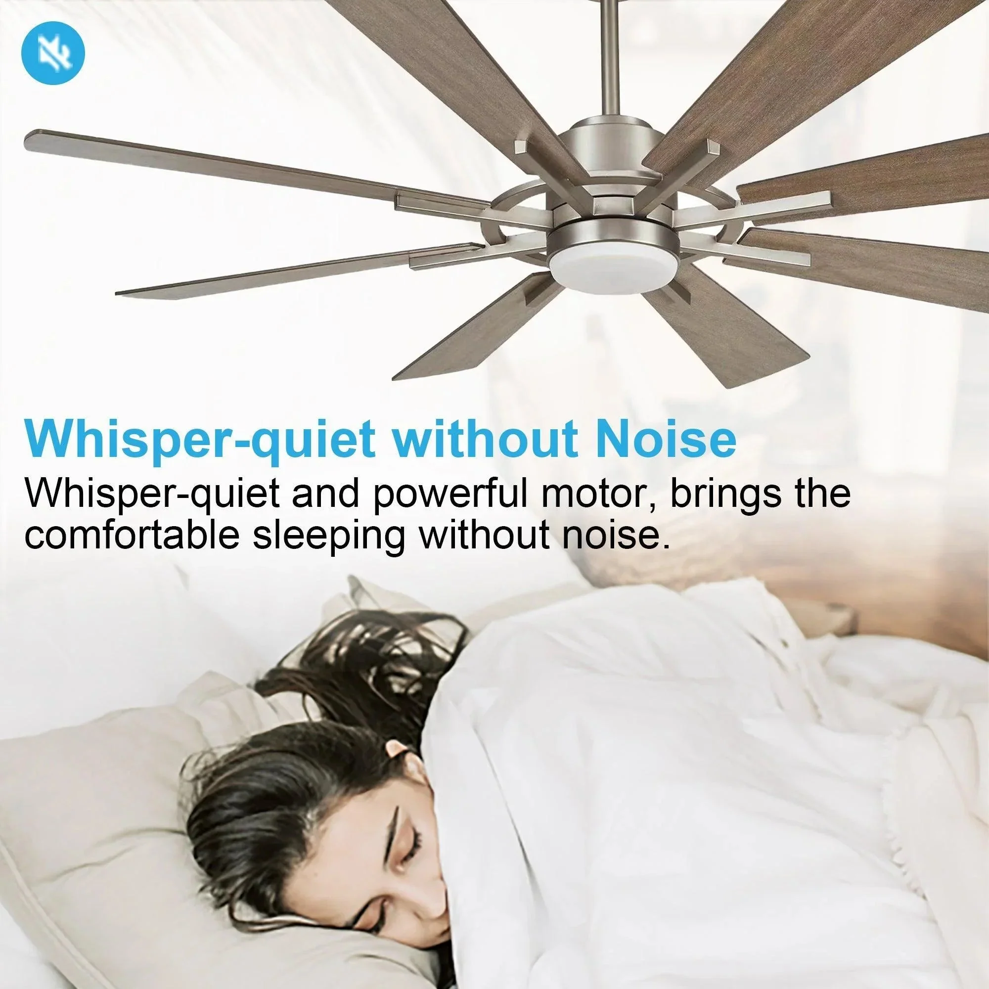 Parrot Uncle 60-Inch Oretha Windmill DC Ceiling Fan with LED Lighting - Image 8