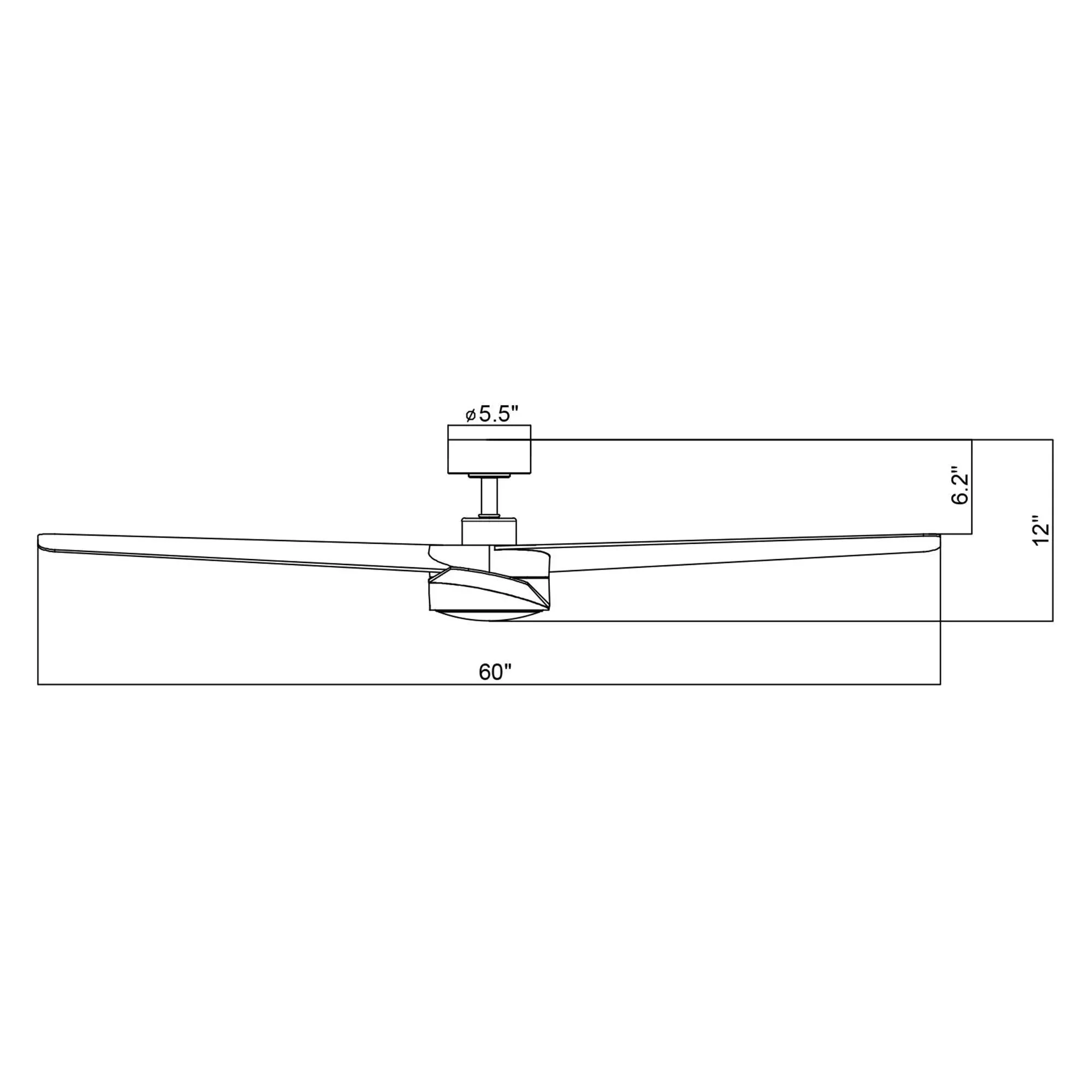 Parrot Uncle 60-Inch Parvez Modern DC Motor Downrod Mount Reversible Ceiling Fan with Lighting and Remote Control (F8313110V) - Image 10