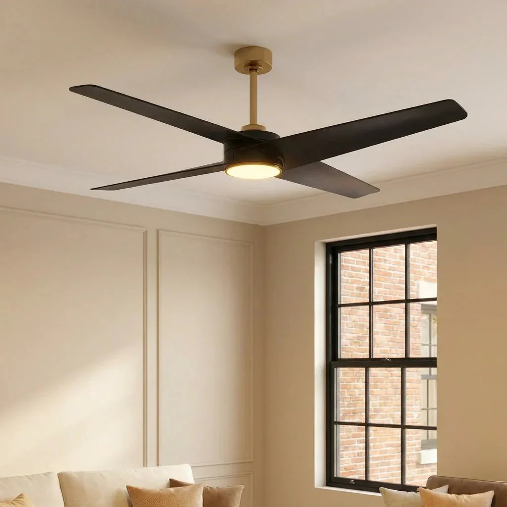 Parrot Uncle 60-Inch Parvez Modern DC Motor Downrod Mount Reversible Ceiling Fan with Lighting and Remote Control (F8313110V) - Image 3